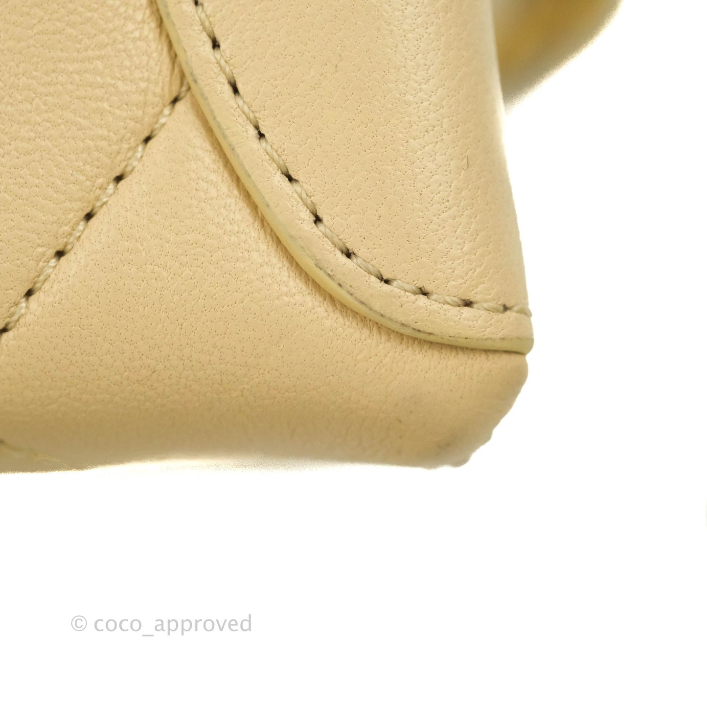Chanel Top Handle Flap Bag Light Beige Lambskin Aged Gold Hardware