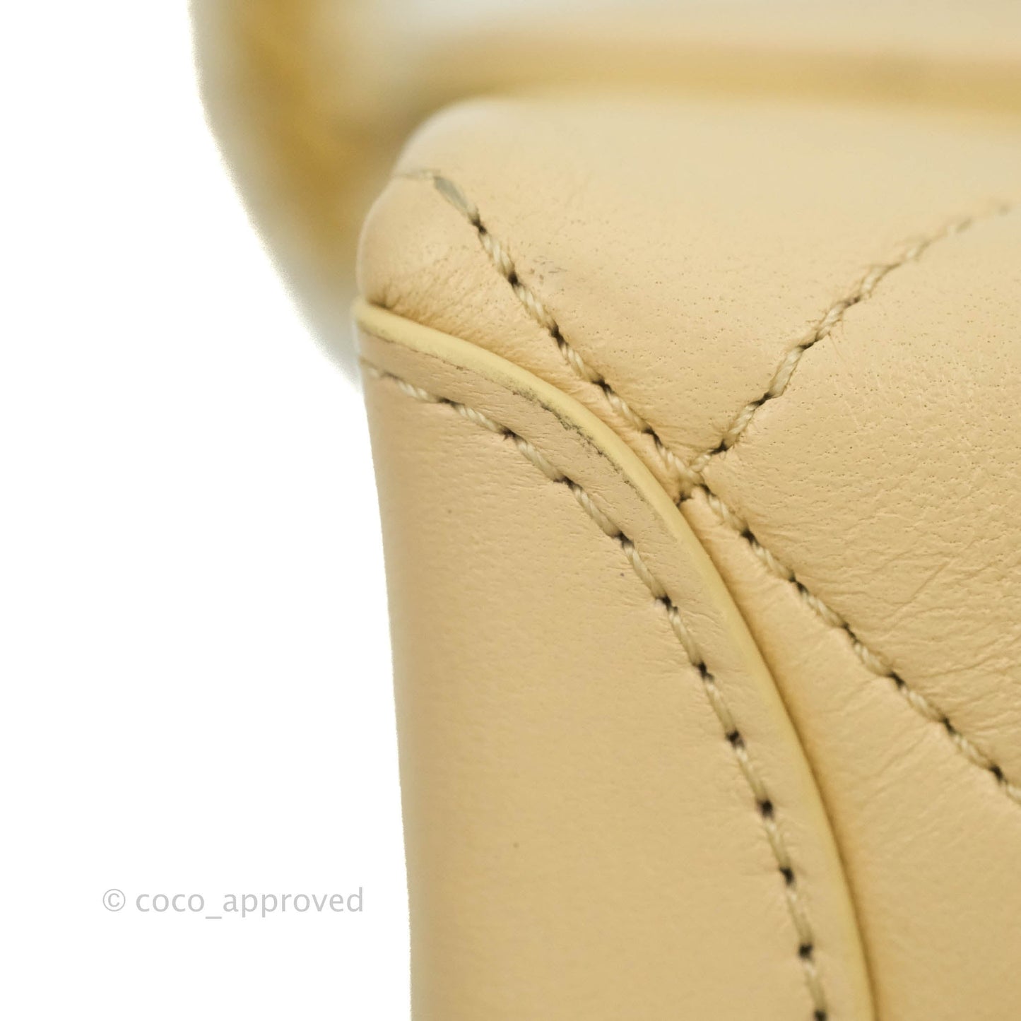 Chanel Top Handle Flap Bag Light Beige Lambskin Aged Gold Hardware