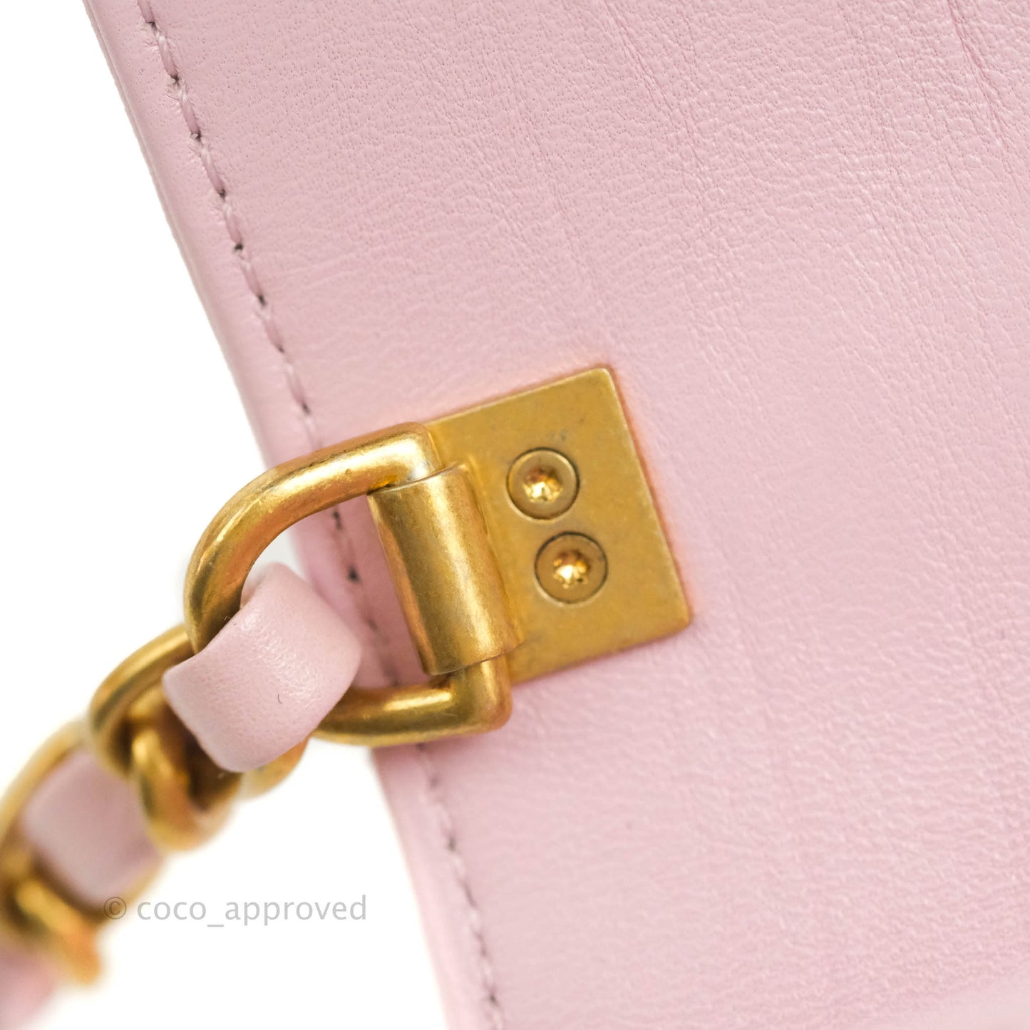 Chanel Mini Flap Bag with Top Handle Pink Crumpled Lambskin Aged Gold Hardware