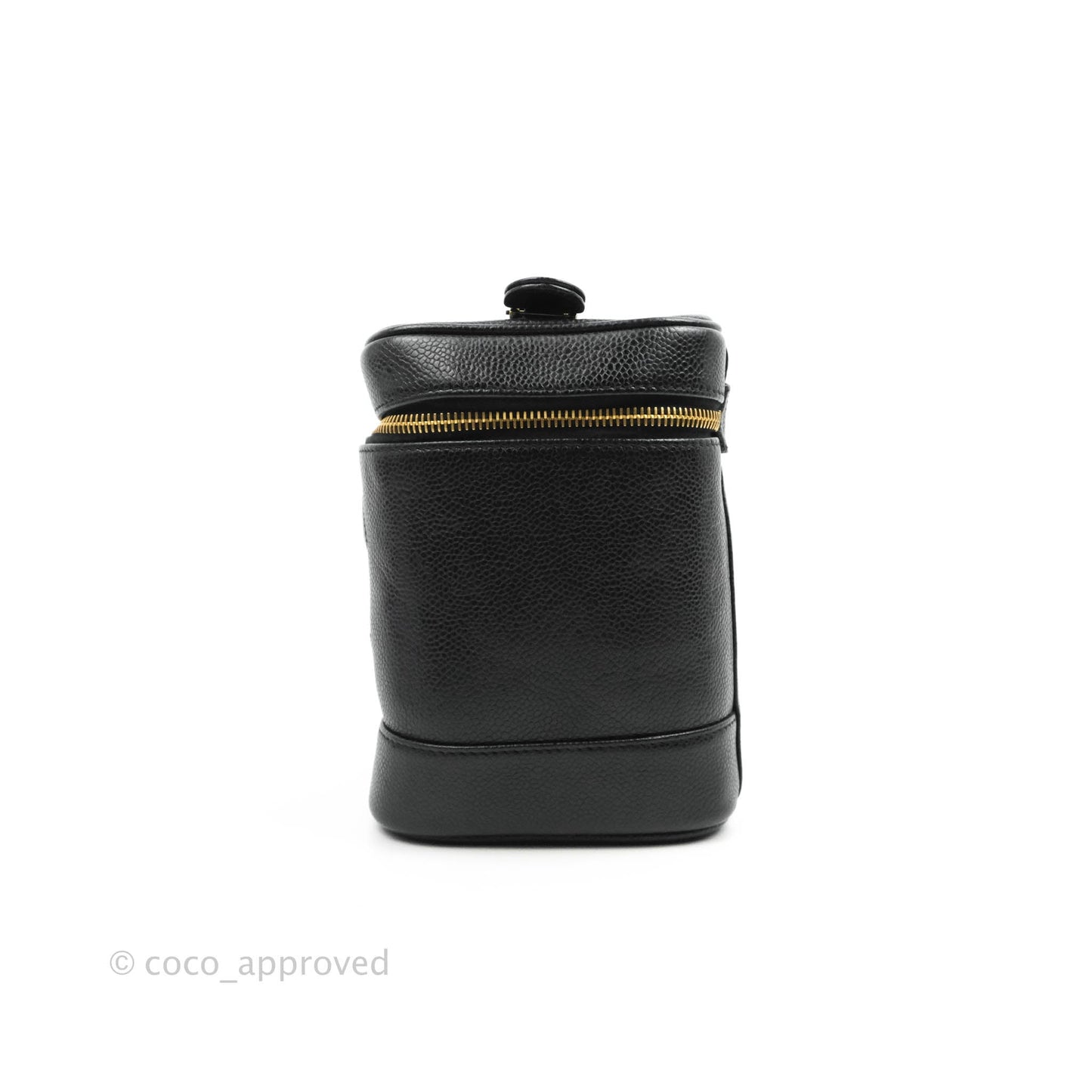 Chanel Vintage Vanity Case Black Caviar Gold Hardware