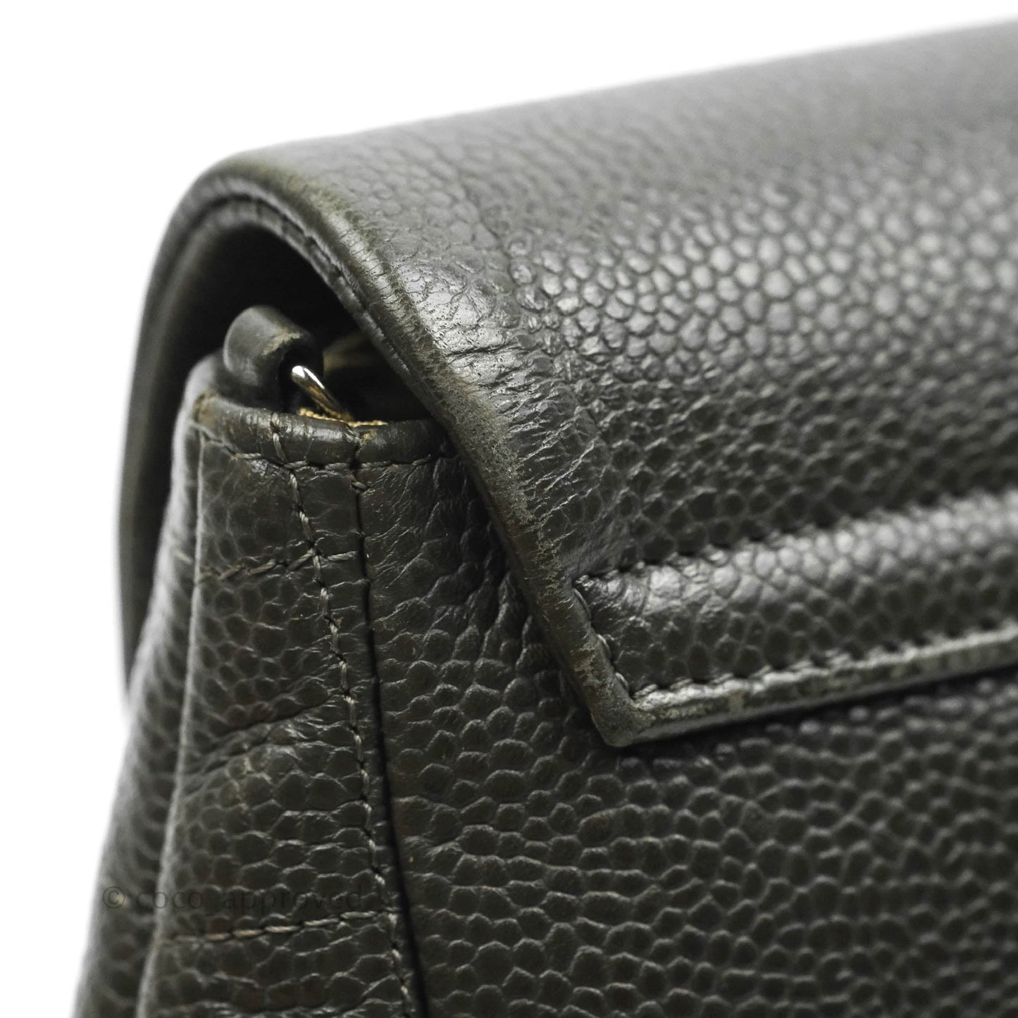 Chanel Wallet on Chain Dark Grey Caviar Silver Hardware