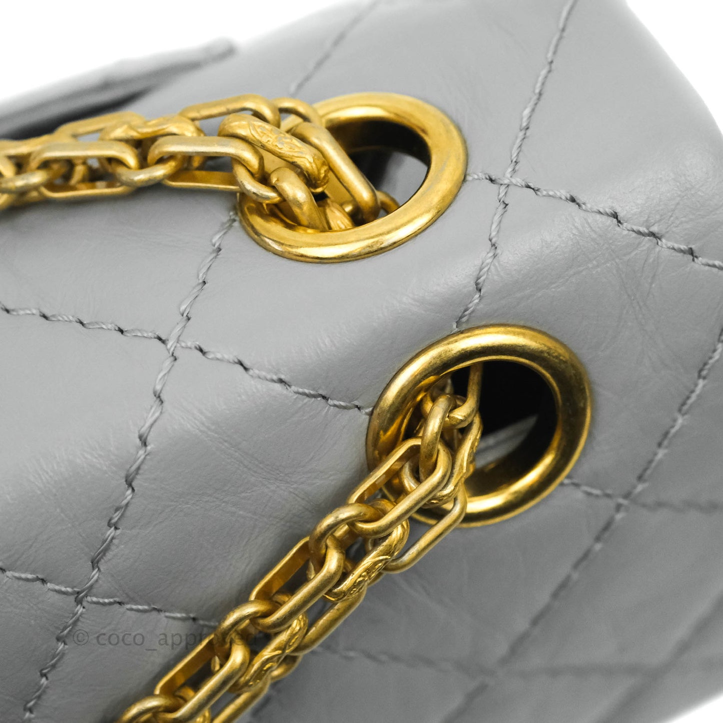 Chanel Mini Reissue 224 Grey Aged Calfskin Aged Gold Hardware