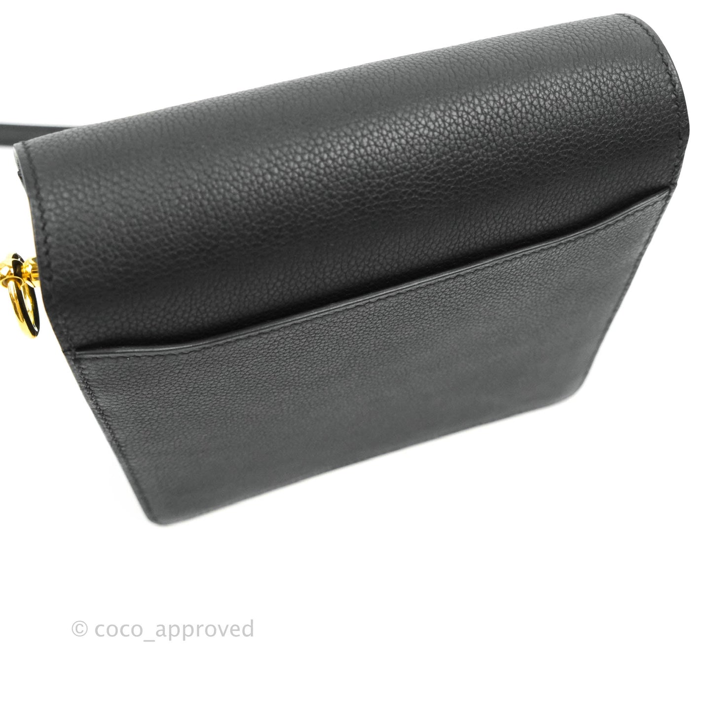 Hermès Roulis Mini 18 Black Clemence Gold Hardware