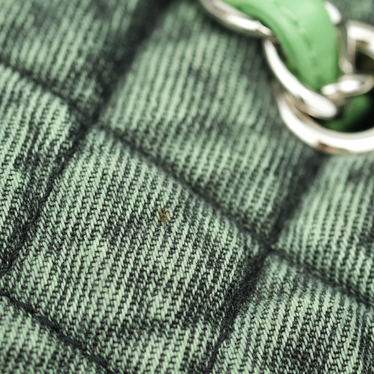 Chanel Small XXL Denimpression Flap Bag Aged Green Denim Silver Hardware