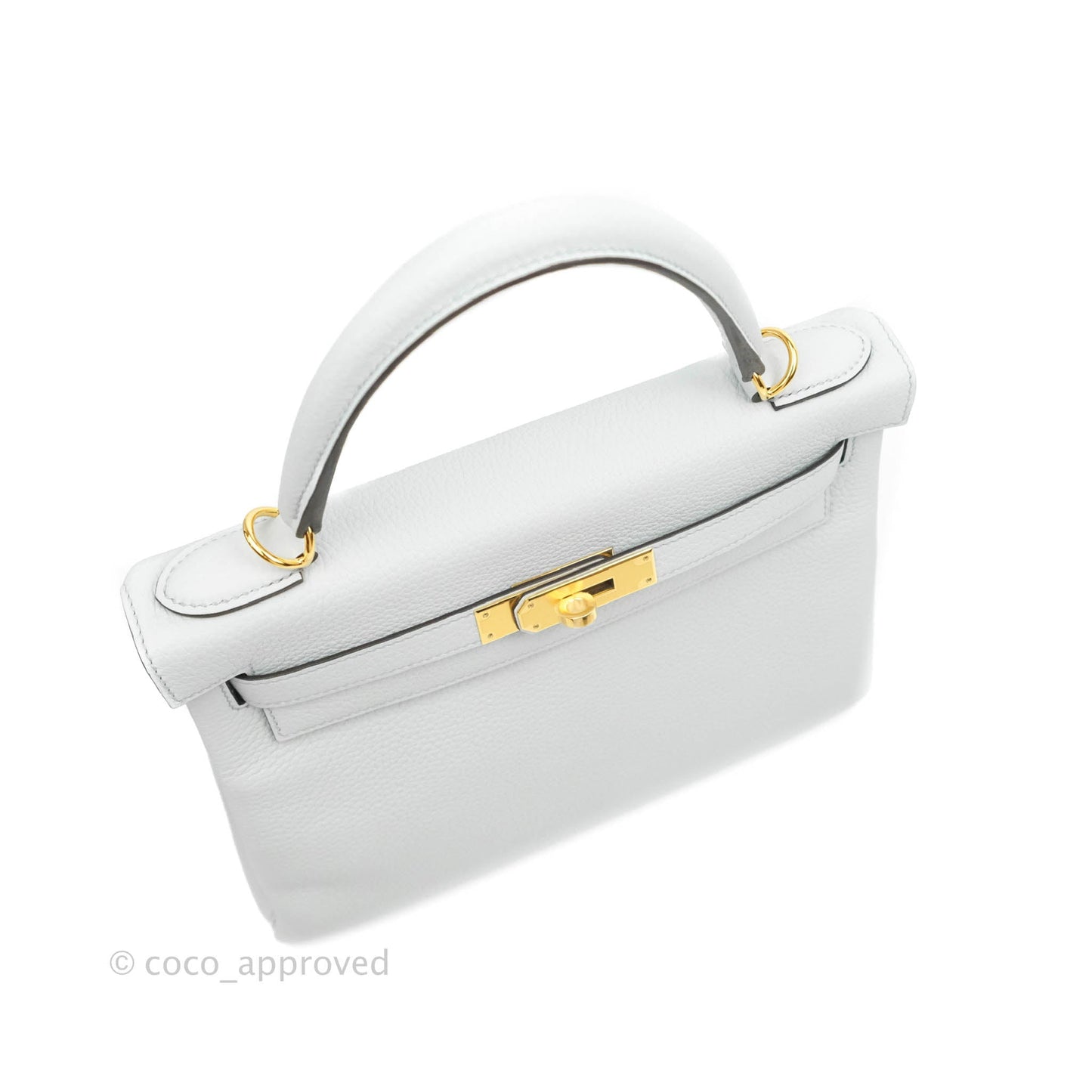 Hermès Kelly 28 Retourne Taurillon Clemence Bleu Pale Gold Hardware