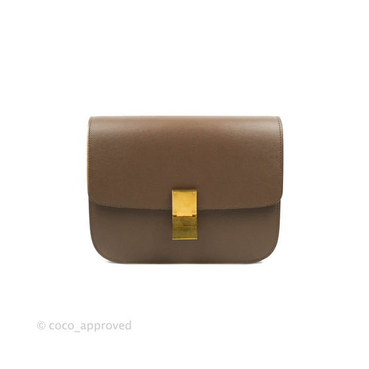 Celine Medium Classic Box Flap Bag Souris Liege Calfskin
