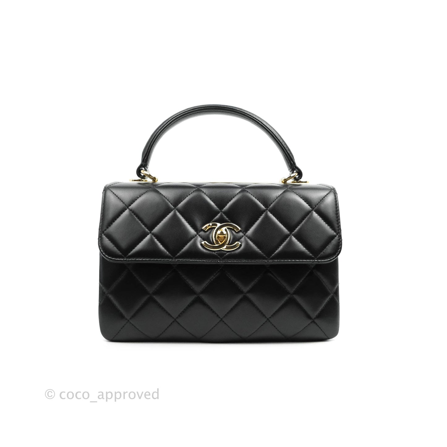 Chanel Small Trendy CC Black Lambskin Gold Hardware