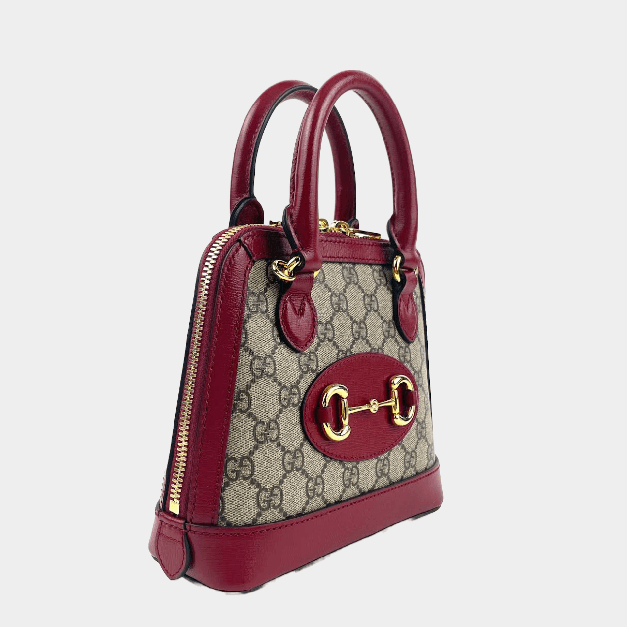 Luxury Gucci 1955 Horsebit Tote Supreme GG w/Red