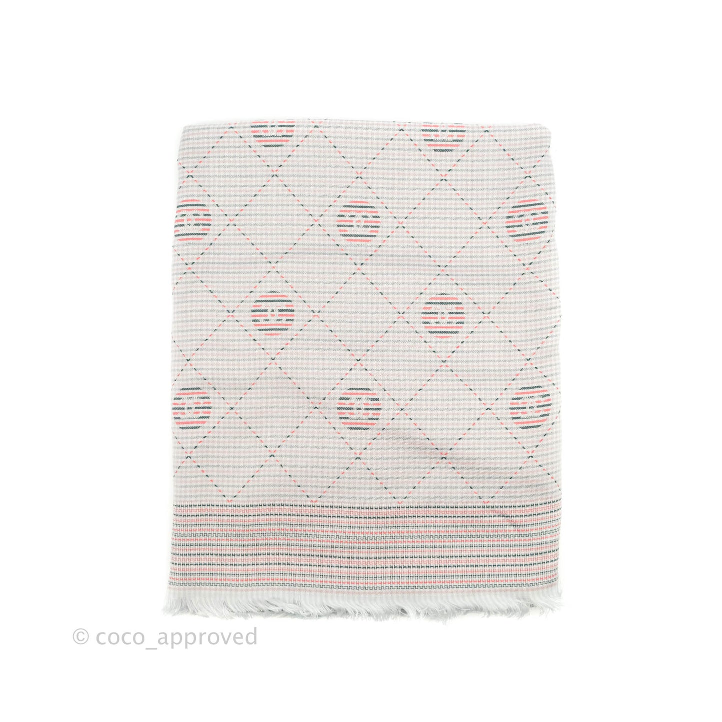 Chanel CC Silk & Cotton Scarf With Fringe
