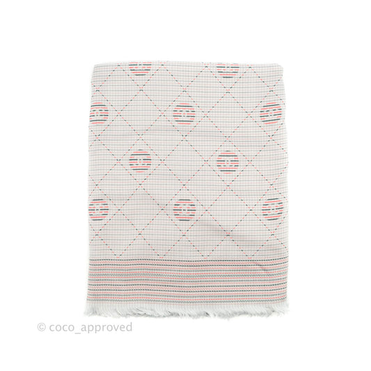 Chanel CC Silk & Cotton Scarf With Fringe