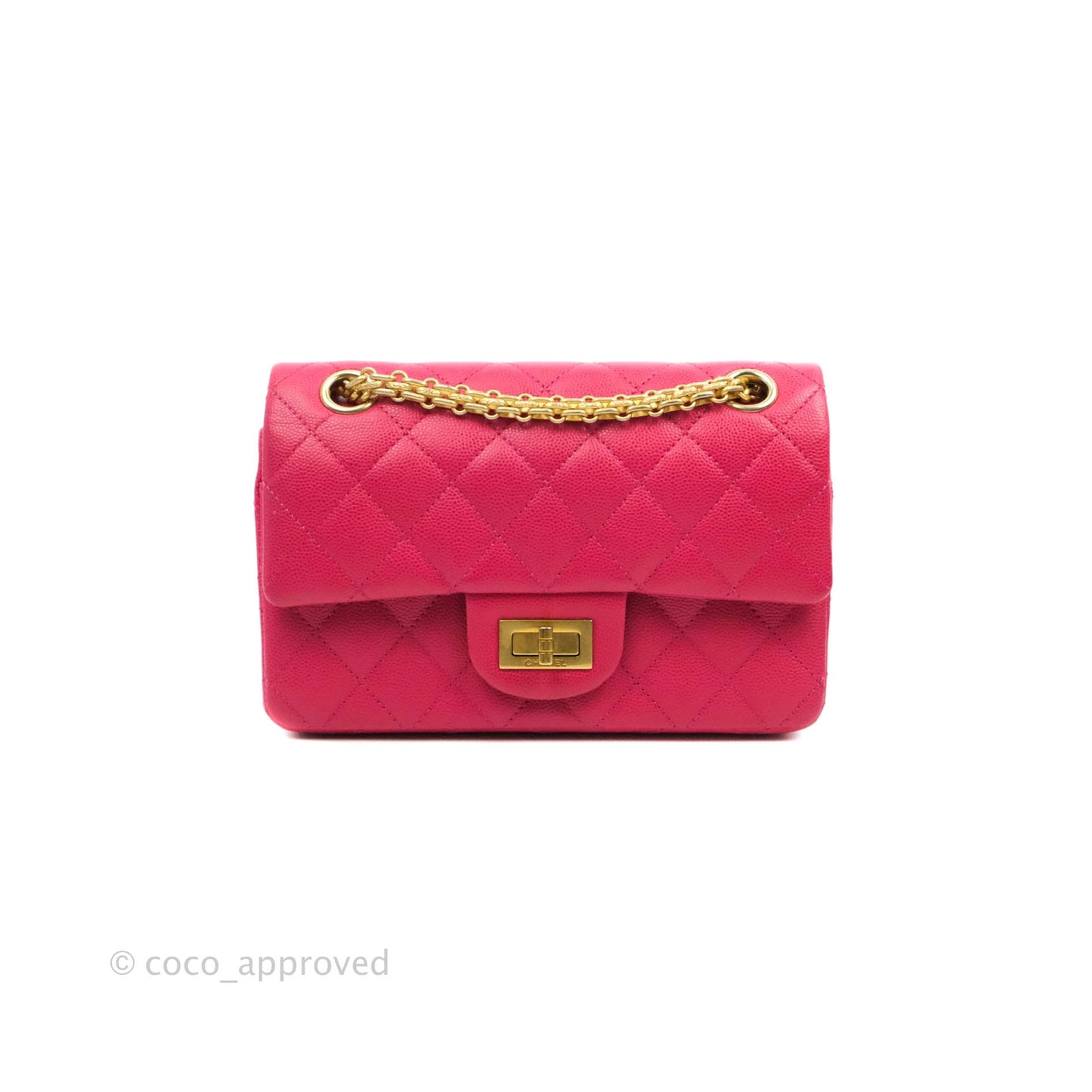 Chanel Reissue 224 Flap Quilted Fuschia Pink Caviar Aged Gold Hardware
