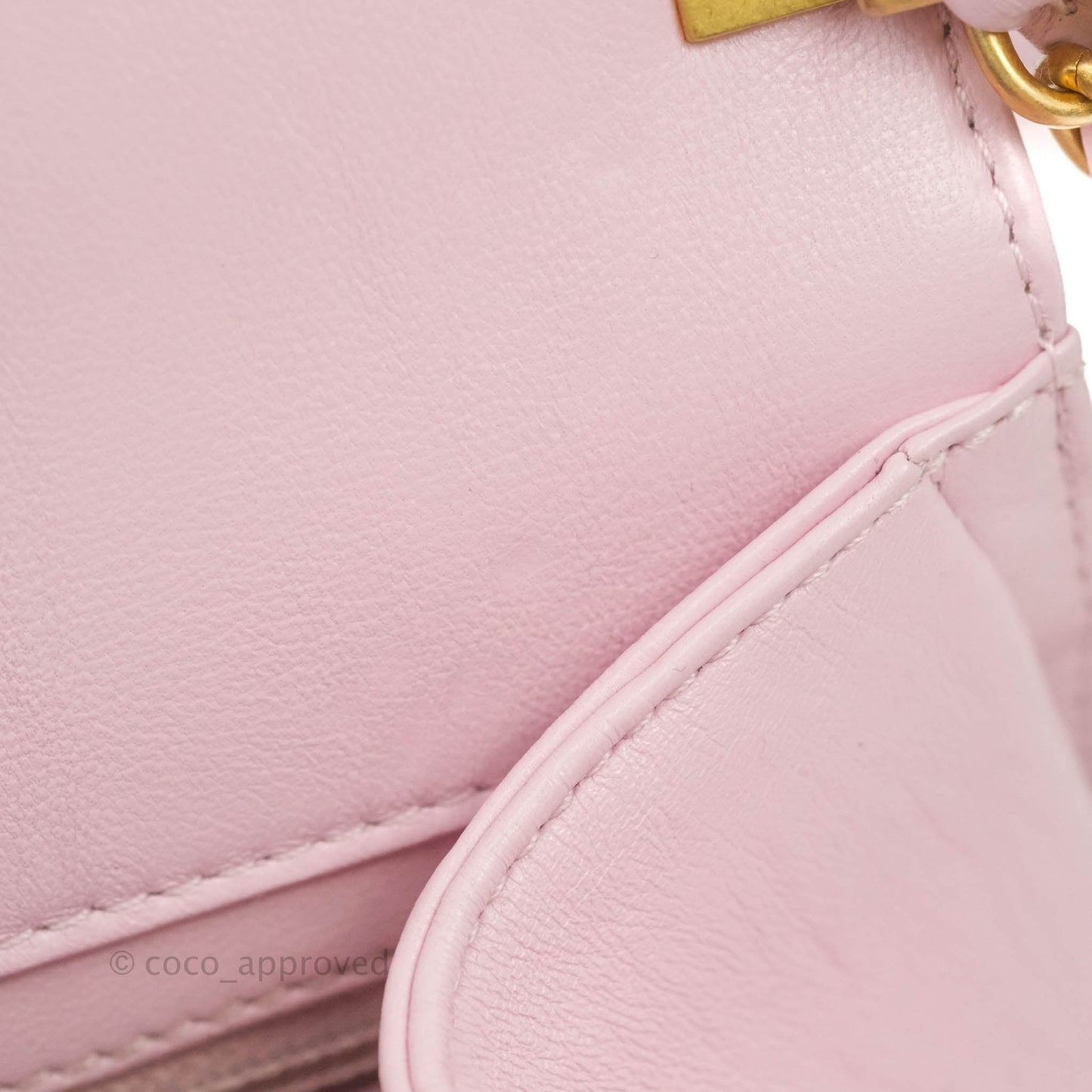 Chanel Mini Flap Bag with Top Handle Pink Crumpled Lambskin Aged Gold Hardware