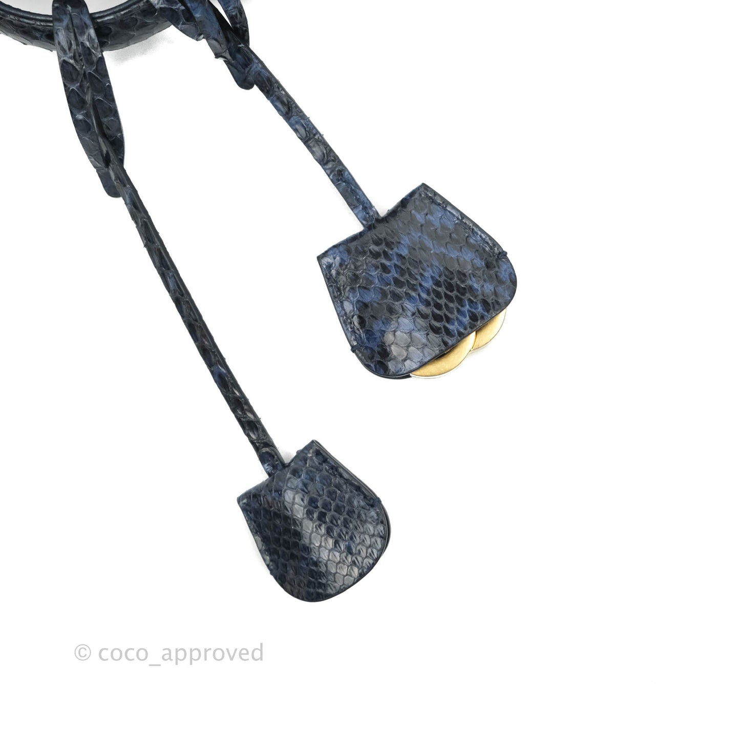 Chanel Quilted Small CC Filigree Vanity Case Navy Tweed Python Handle