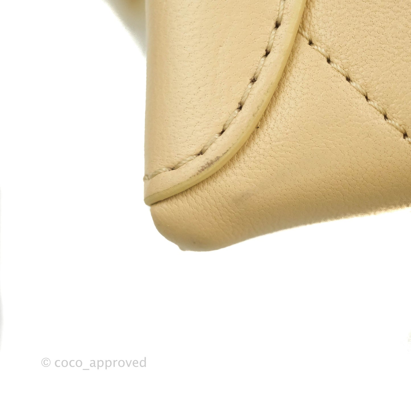Chanel Top Handle Flap Bag Light Beige Lambskin Aged Gold Hardware