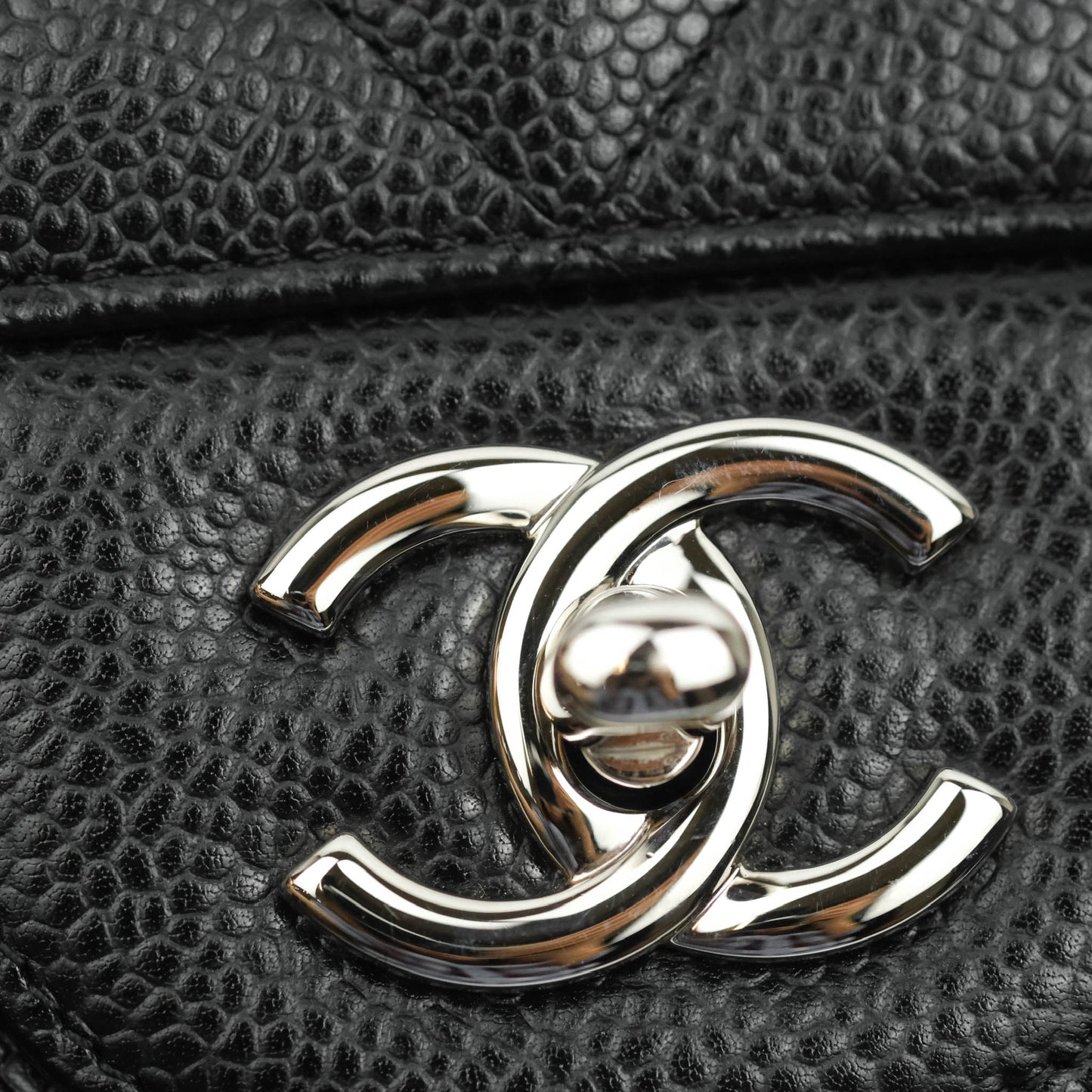 Chanel Jumbo Double Flap Black Caviar Silver Hardware