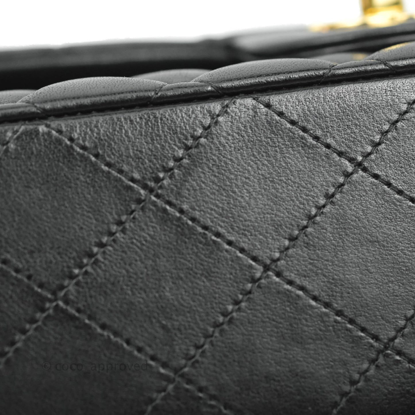 Chanel Classic M/L Medium Double Flap Black Lambskin Gold Hardware