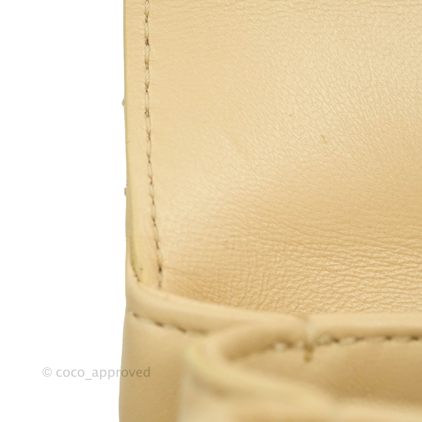 Chanel Top Handle Flap Bag Light Beige Lambskin Aged Gold Hardware