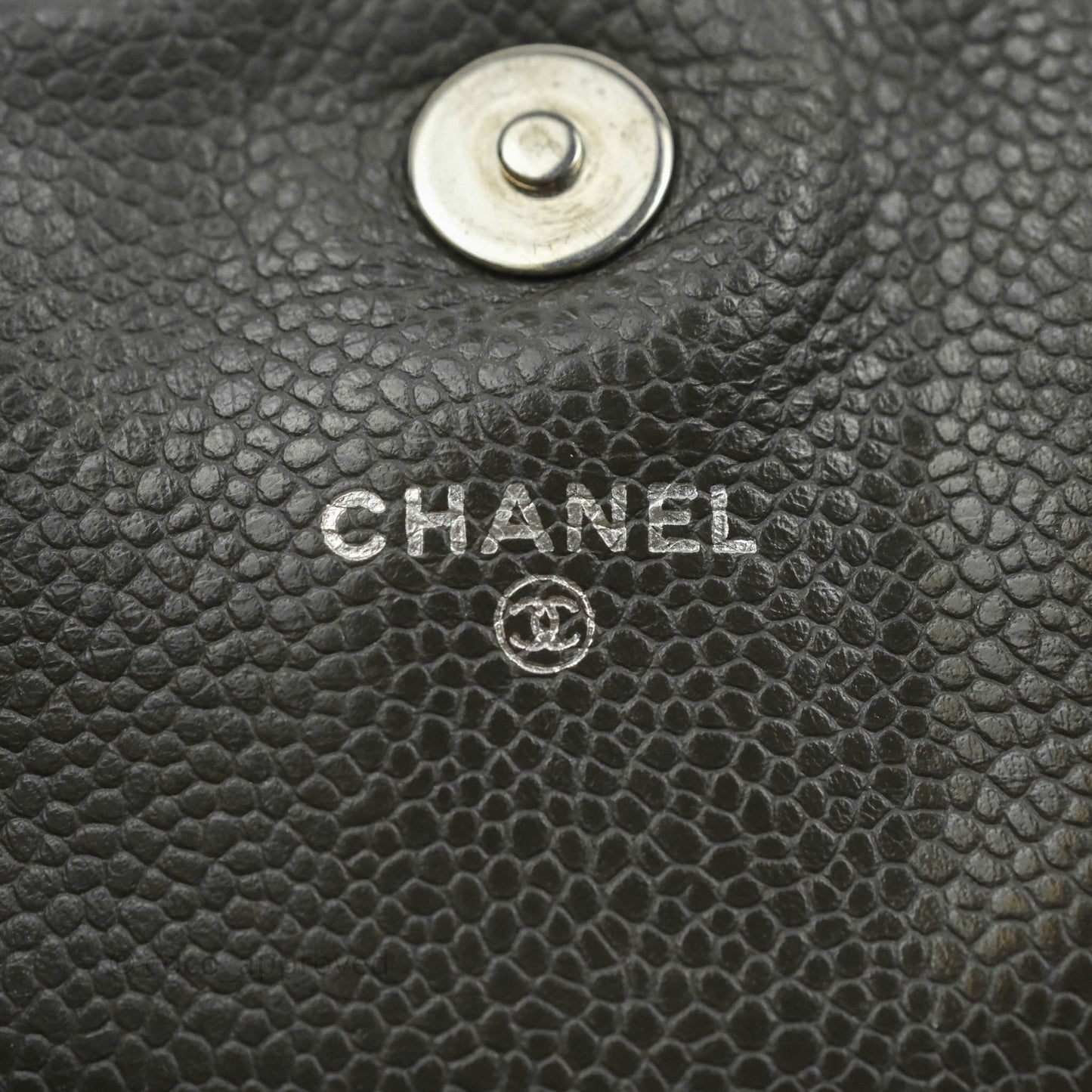 Chanel Wallet on Chain Dark Grey Caviar Silver Hardware
