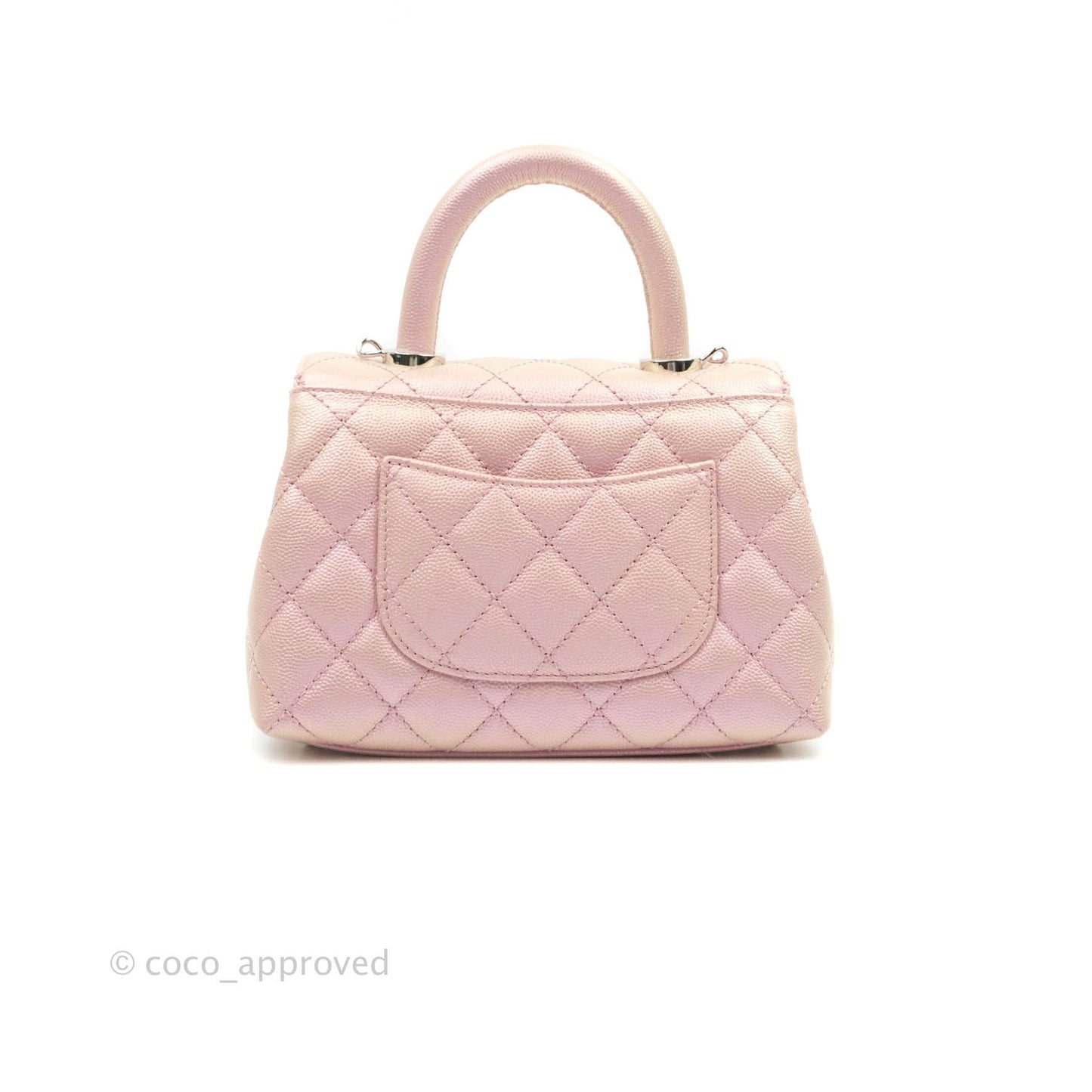 Chanel Mini Coco Handle Iridescent Pink Caviar Rainbow Hardware