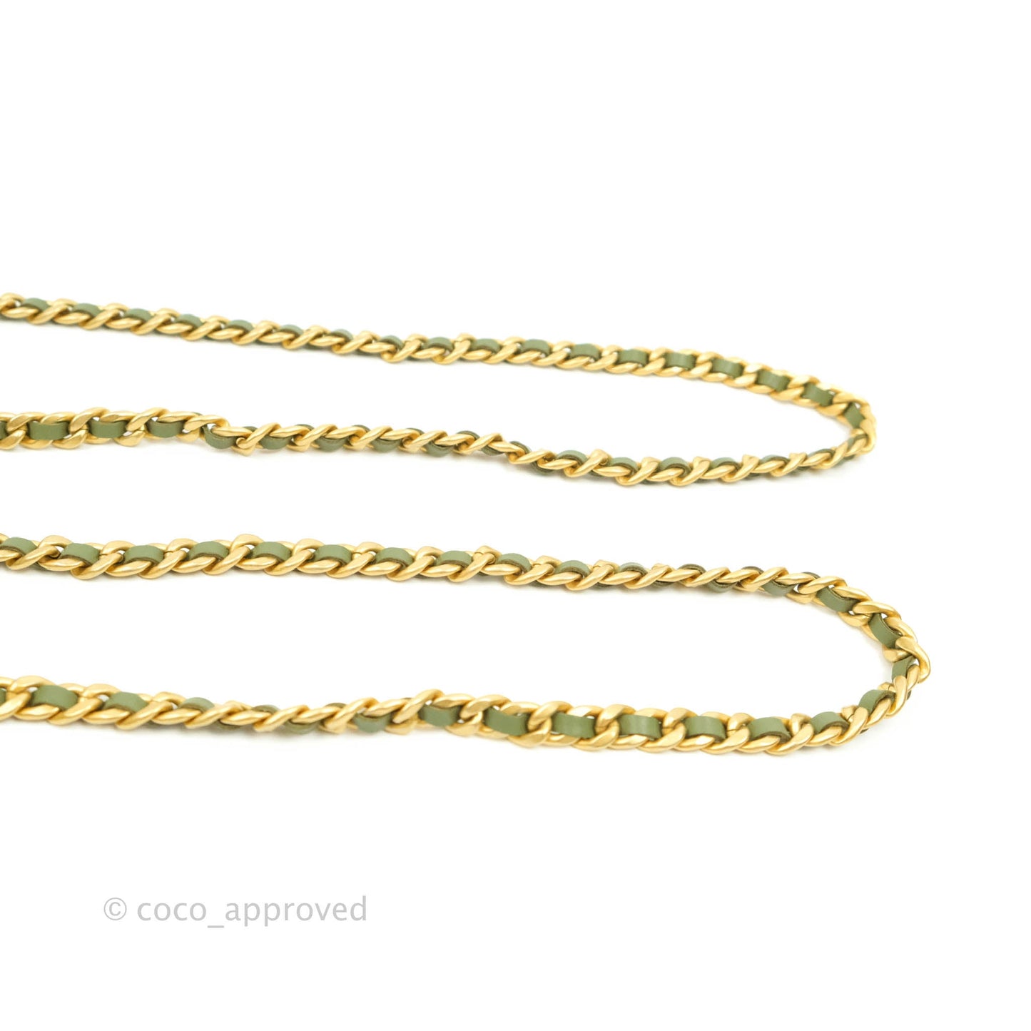 Chanel Clutch with Chain Olive Green Calfskin Aged Gold Hardware
