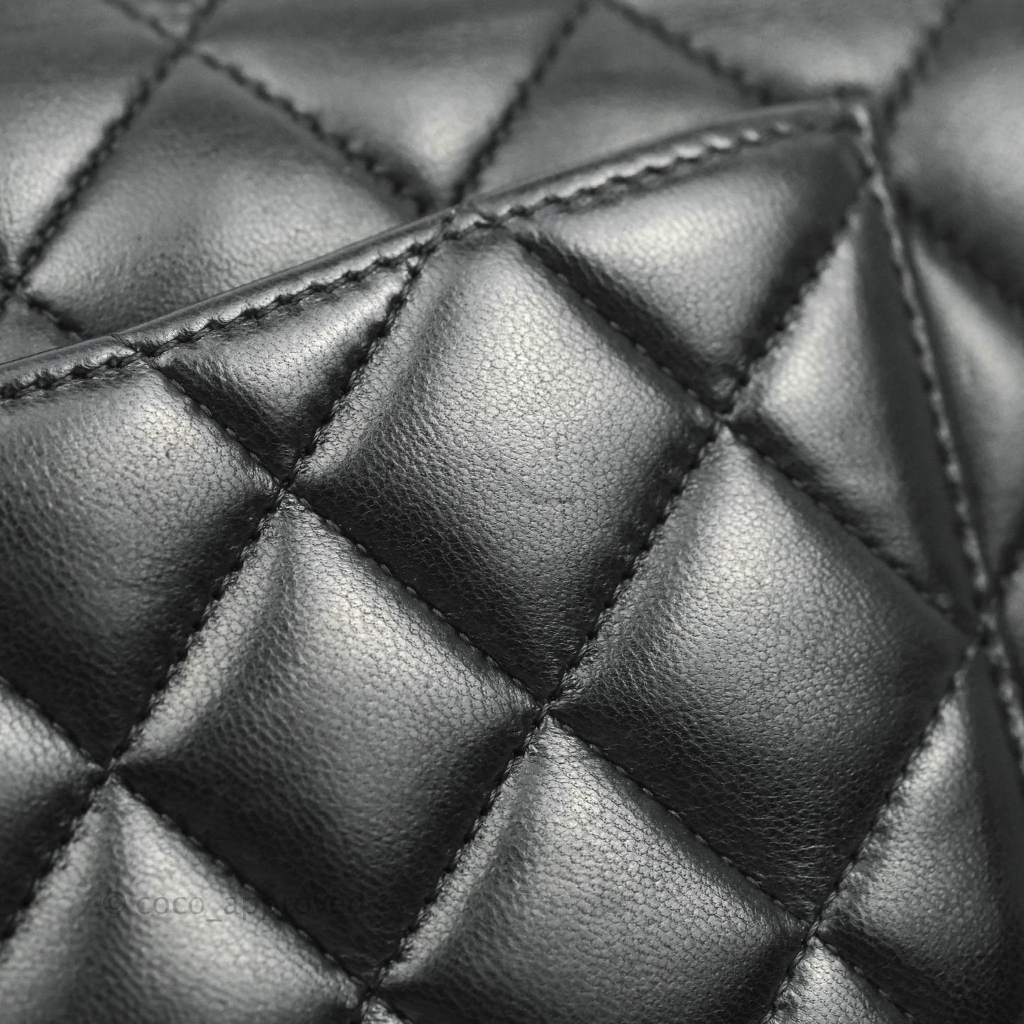 Chanel Classic M/L Medium Double Flap Black Lambskin Gold Hardware