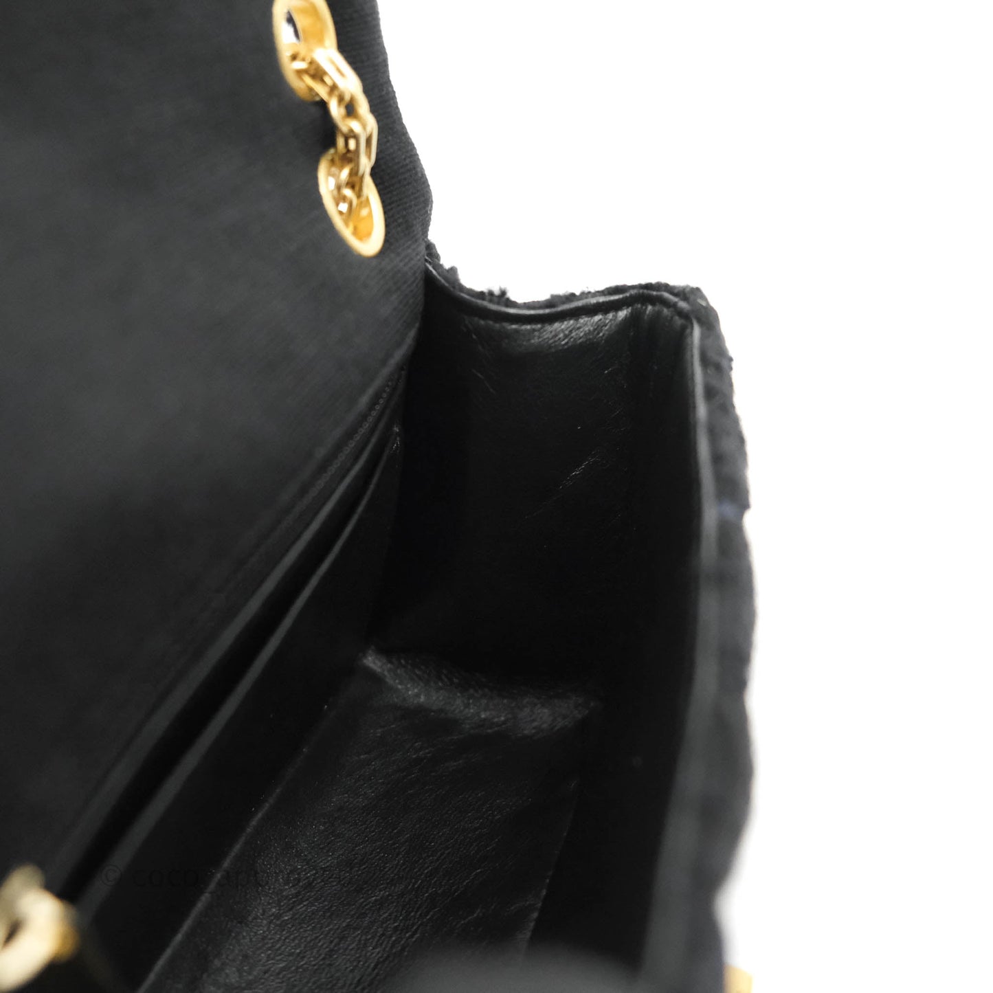 Chanel Mini Reissue 224 Tweed Black Aged Gold Hardware