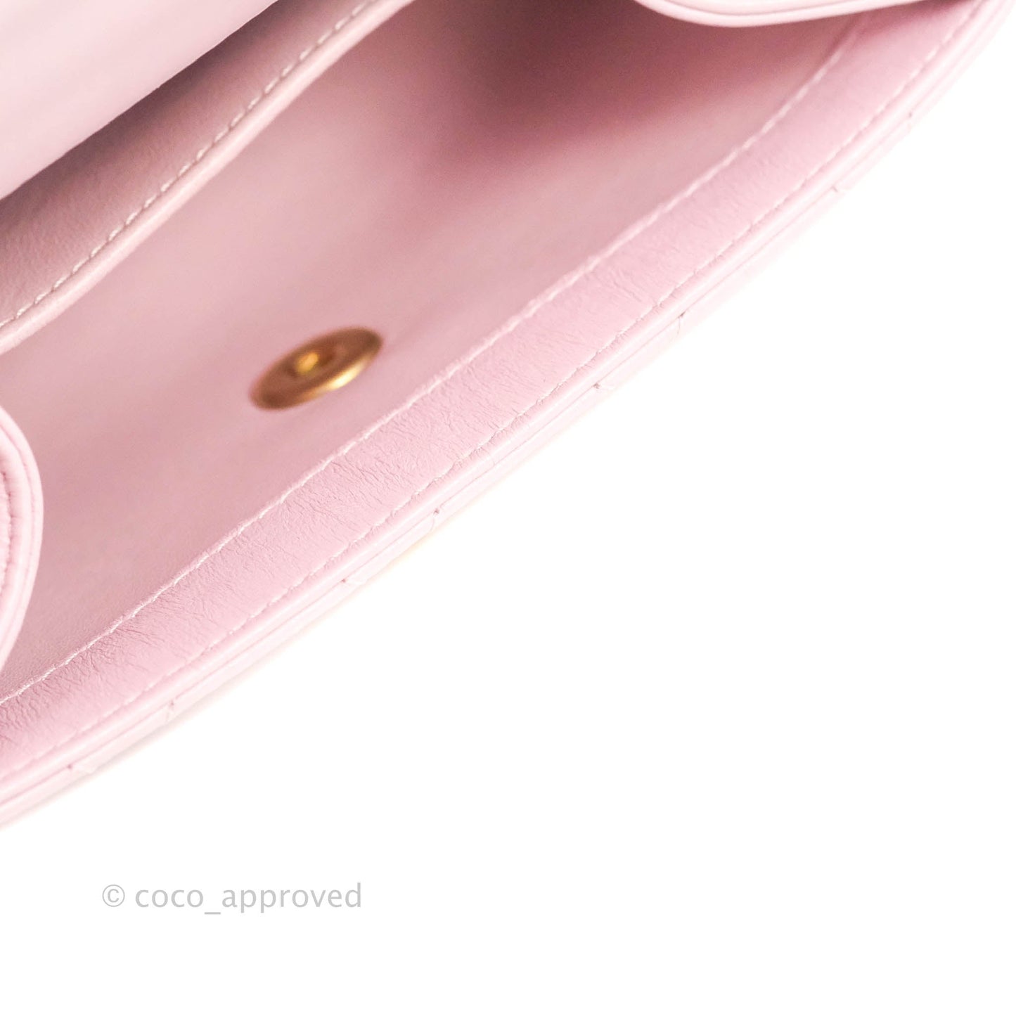 Chanel Mini Flap Bag with Top Handle Pink Crumpled Lambskin Aged Gold Hardware