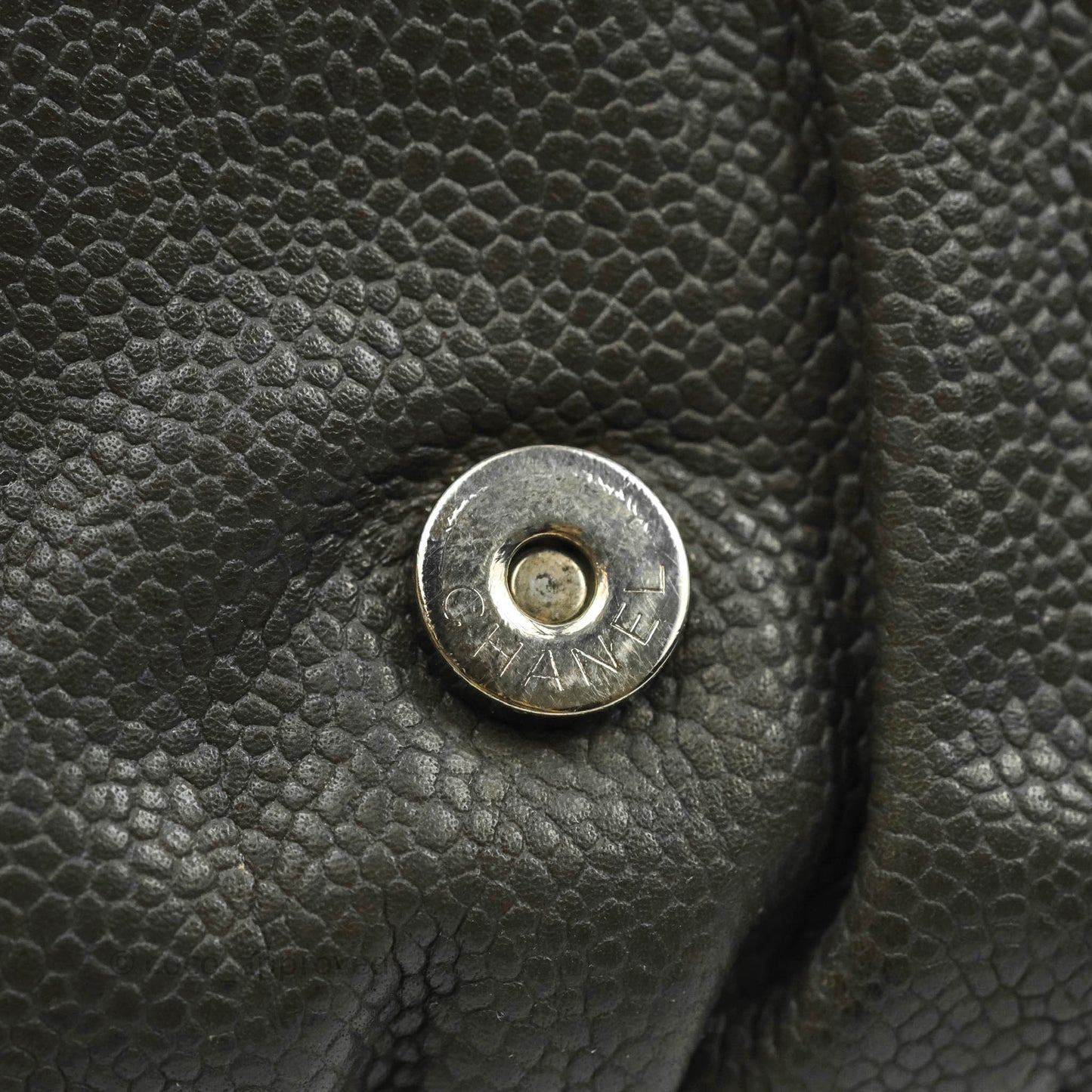 Chanel Wallet on Chain Dark Grey Caviar Silver Hardware