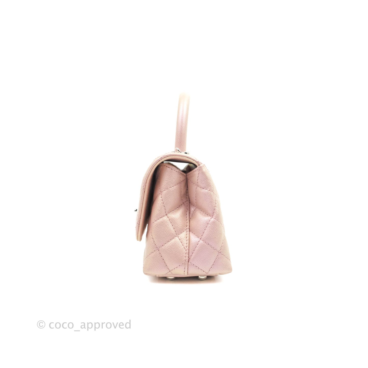 Chanel Mini Coco Handle Iridescent Pink Caviar Rainbow Hardware