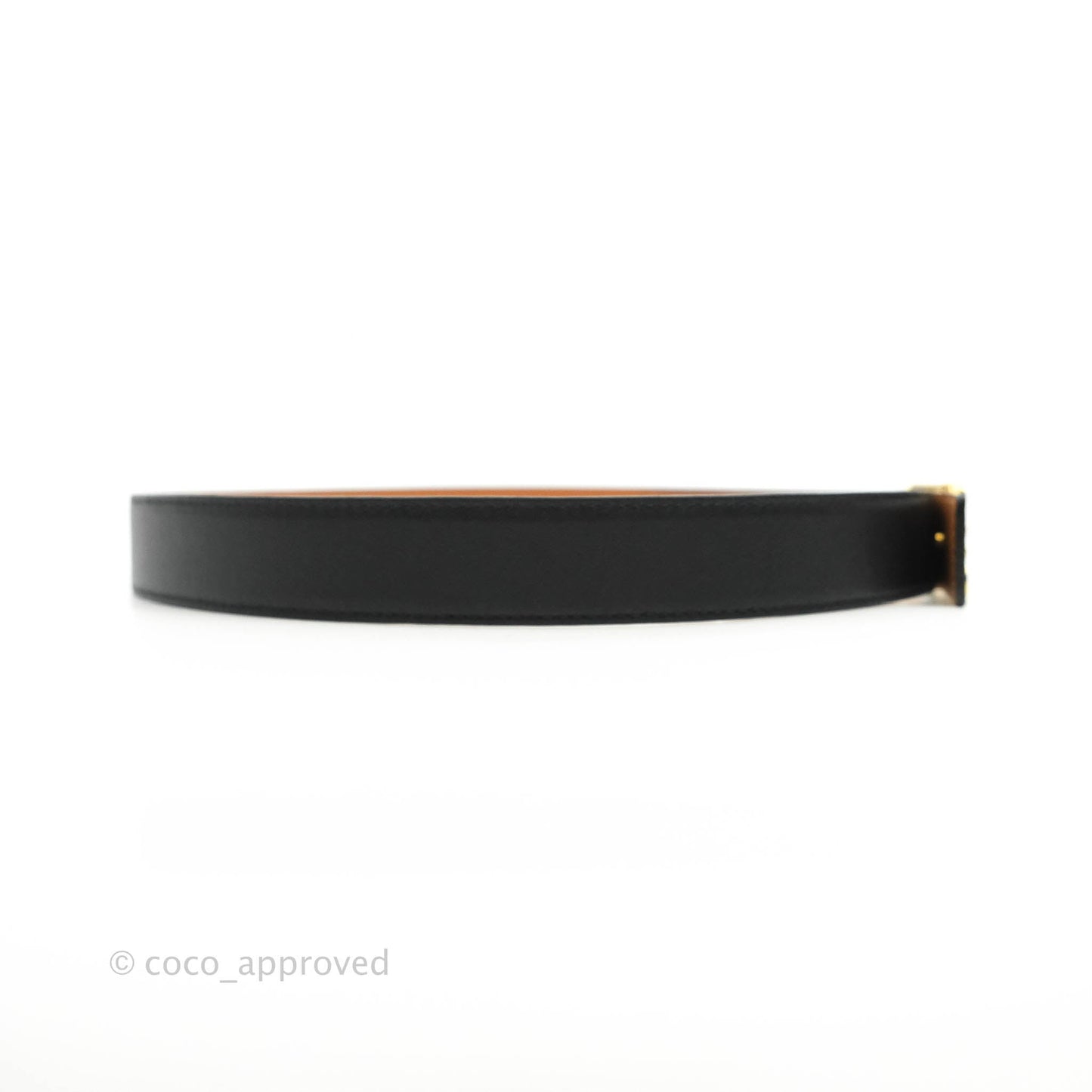 Loewe Anagram Buckle Tan Black Calfskin Reversible Belt