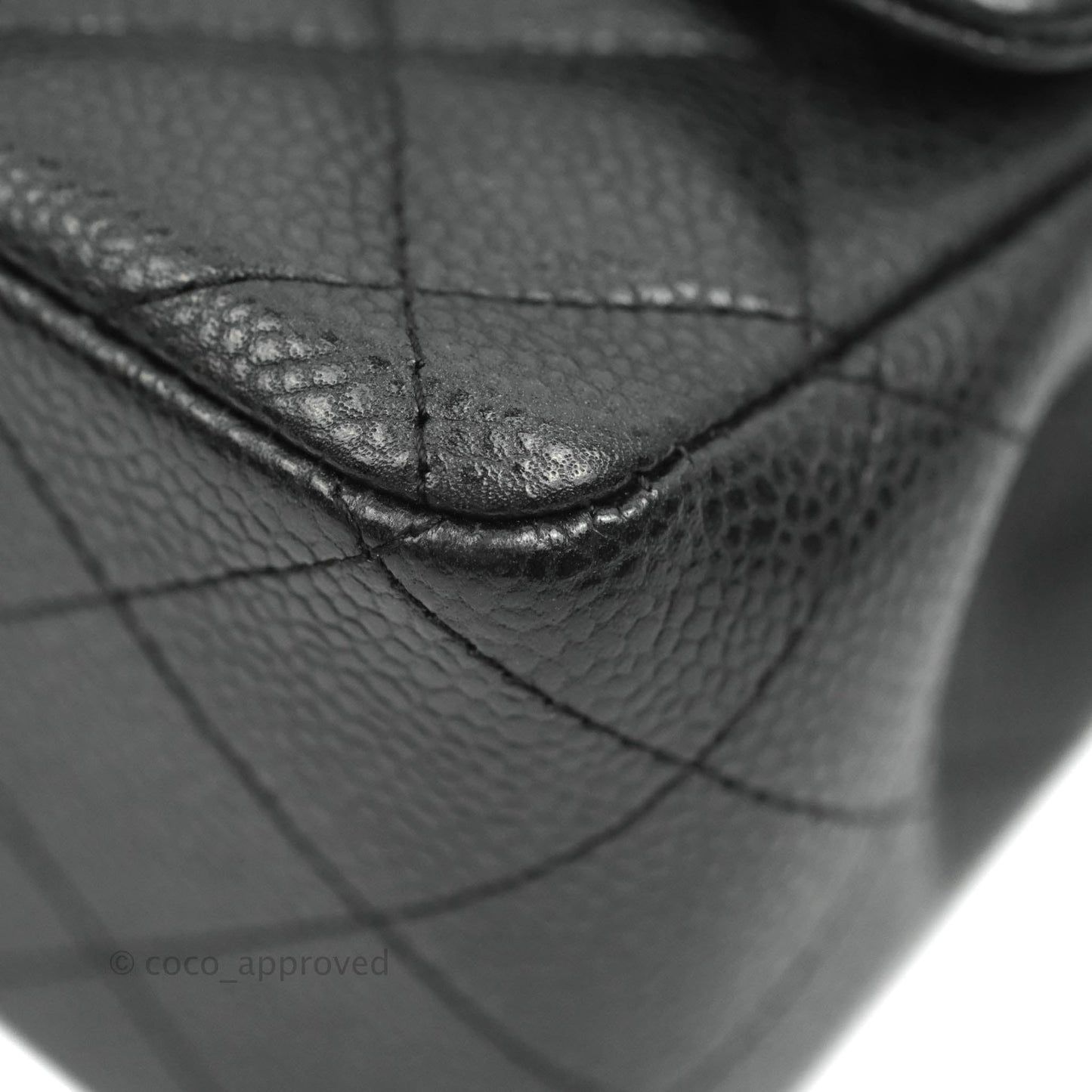 Chanel Quilted Mini Square Iridescent Black Caviar Matte Gold Hardware