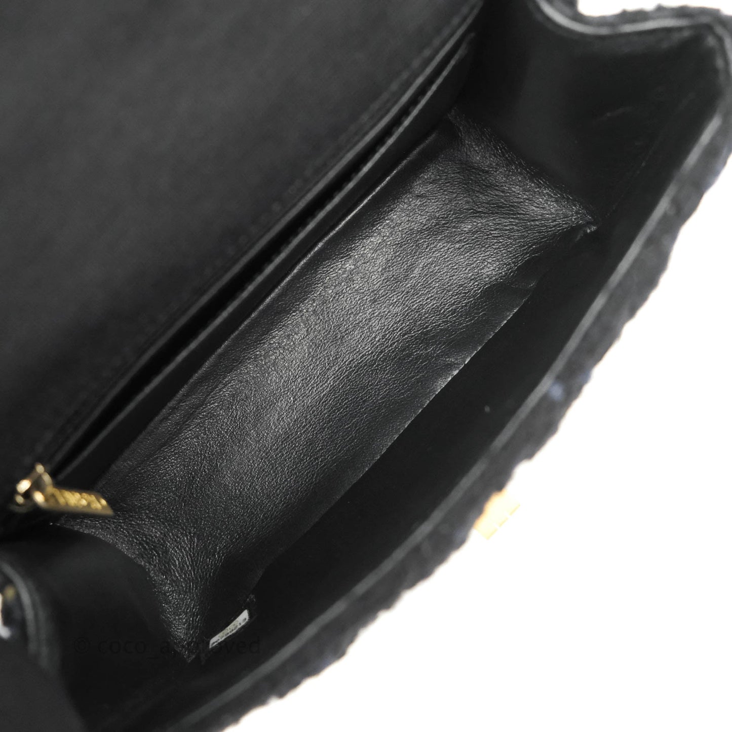 Chanel Mini Reissue 224 Tweed Black Aged Gold Hardware