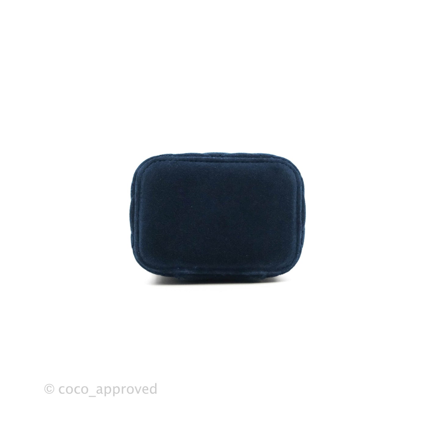 Chanel Classic Mini Crystal Pearl Crush Vanity With Chain Navy Velvet Gold Hardware