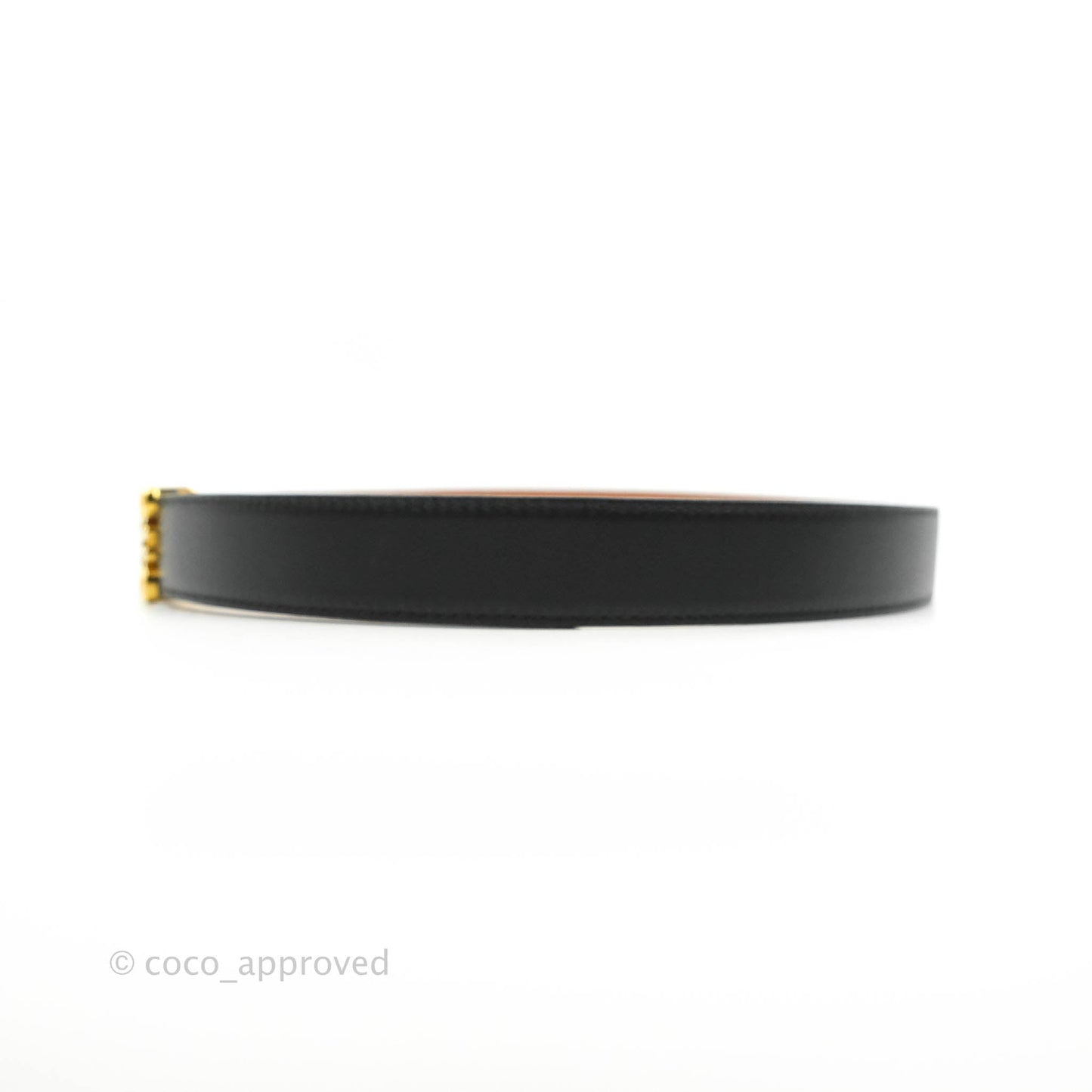 Loewe Anagram Buckle Tan Black Calfskin Reversible Belt