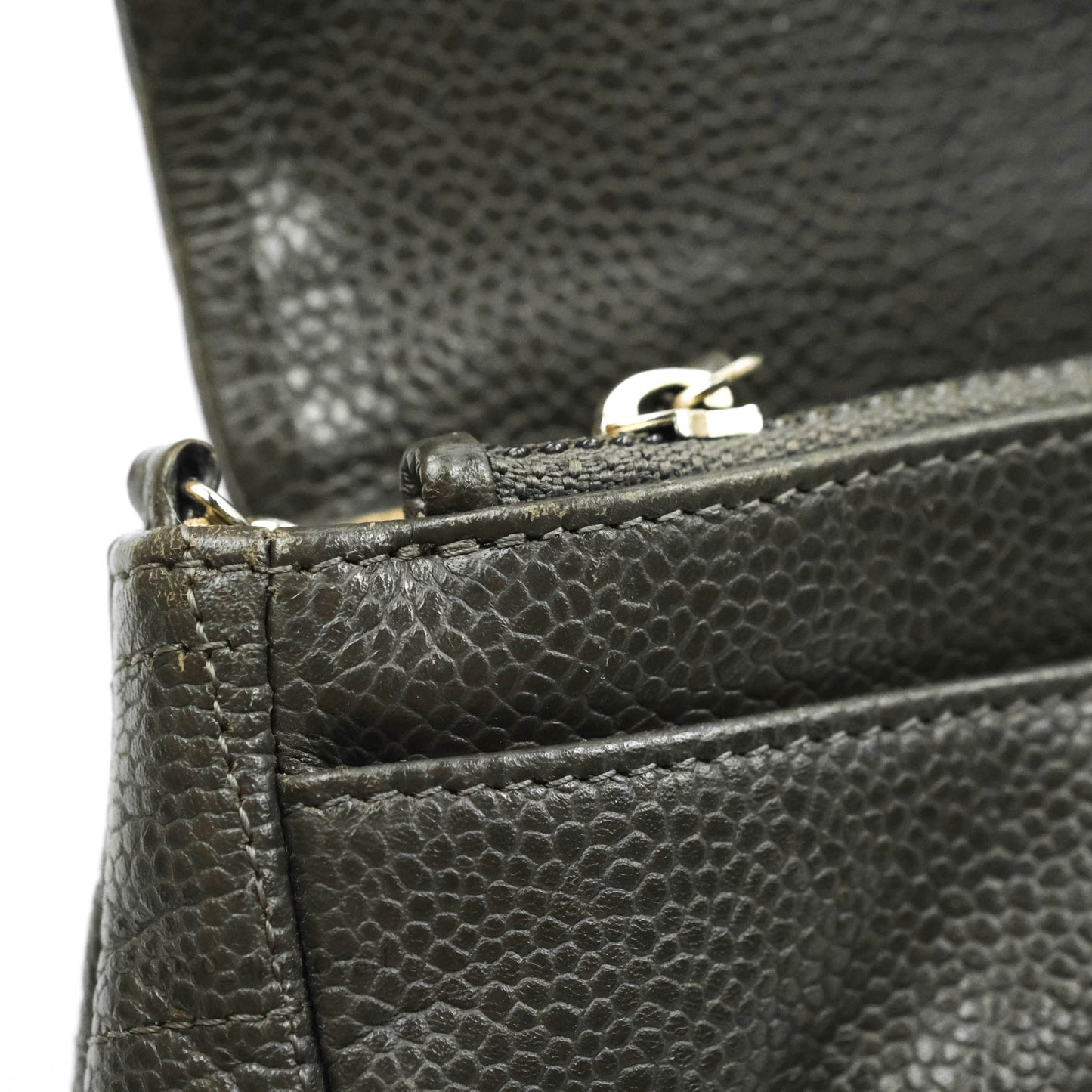 Chanel Wallet on Chain Dark Grey Caviar Silver Hardware