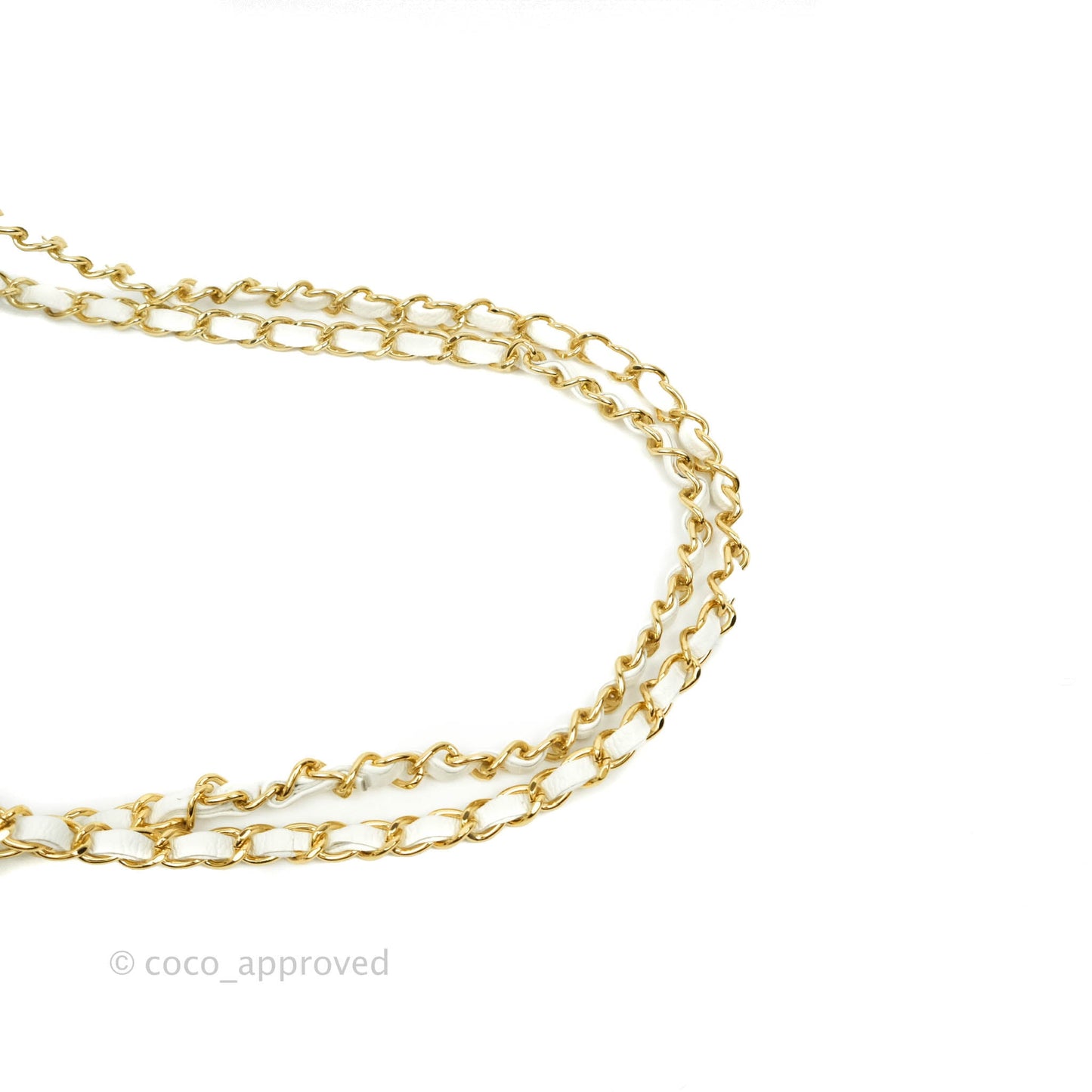 Chanel Quilted M/L Medium Double Flap White Caviar Gold Hardware