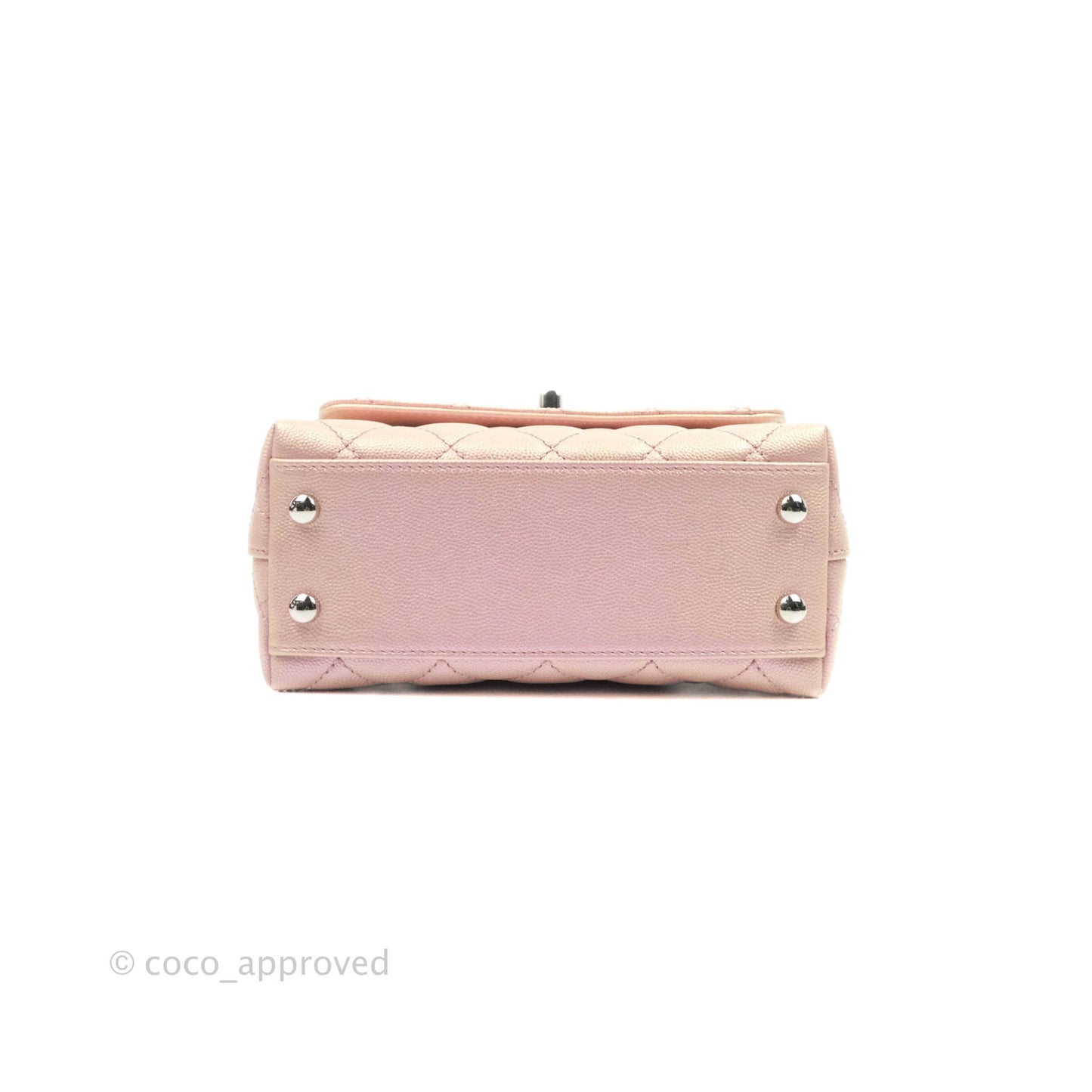 Chanel Mini Coco Handle Iridescent Pink Caviar Rainbow Hardware