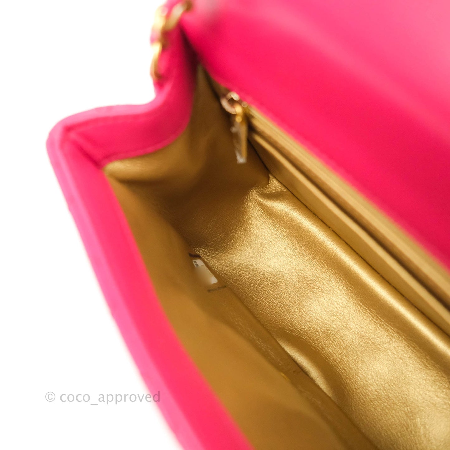 Chanel Pearl Crush Mini Square Quilted Pink Lambskin Aged Gold Hardware