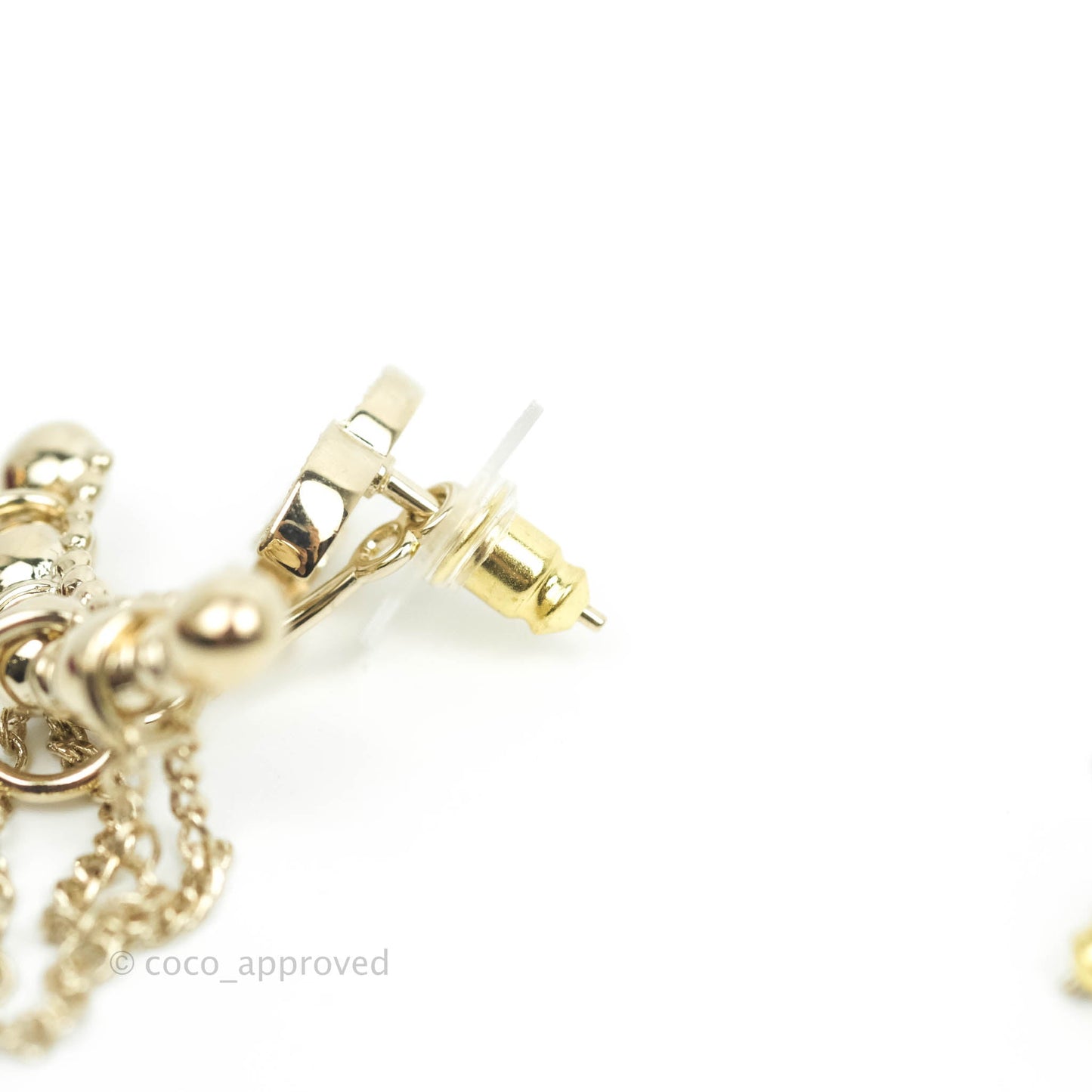 Chanel Earrings Earcuff Crystal Gold