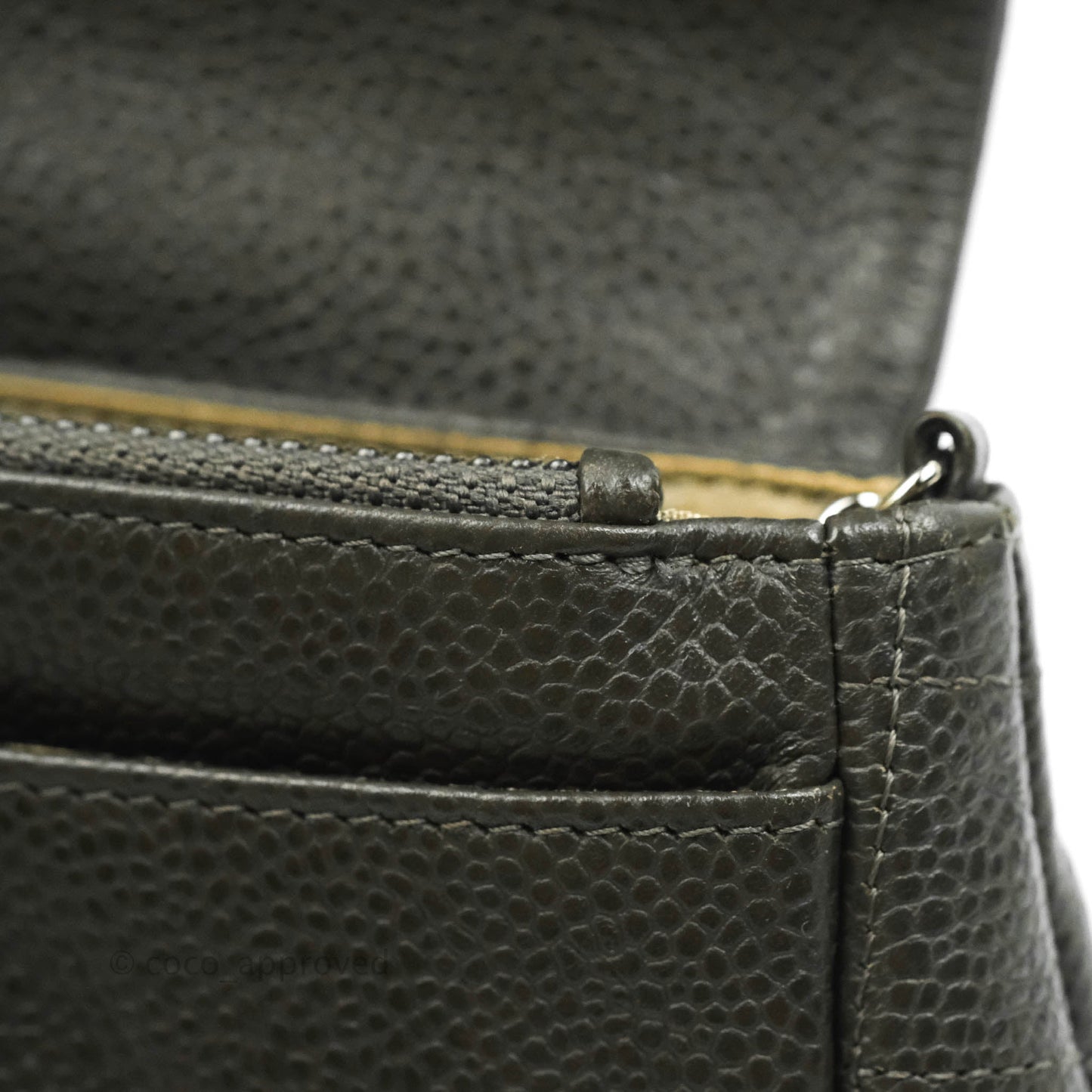 Chanel Wallet on Chain Dark Grey Caviar Silver Hardware