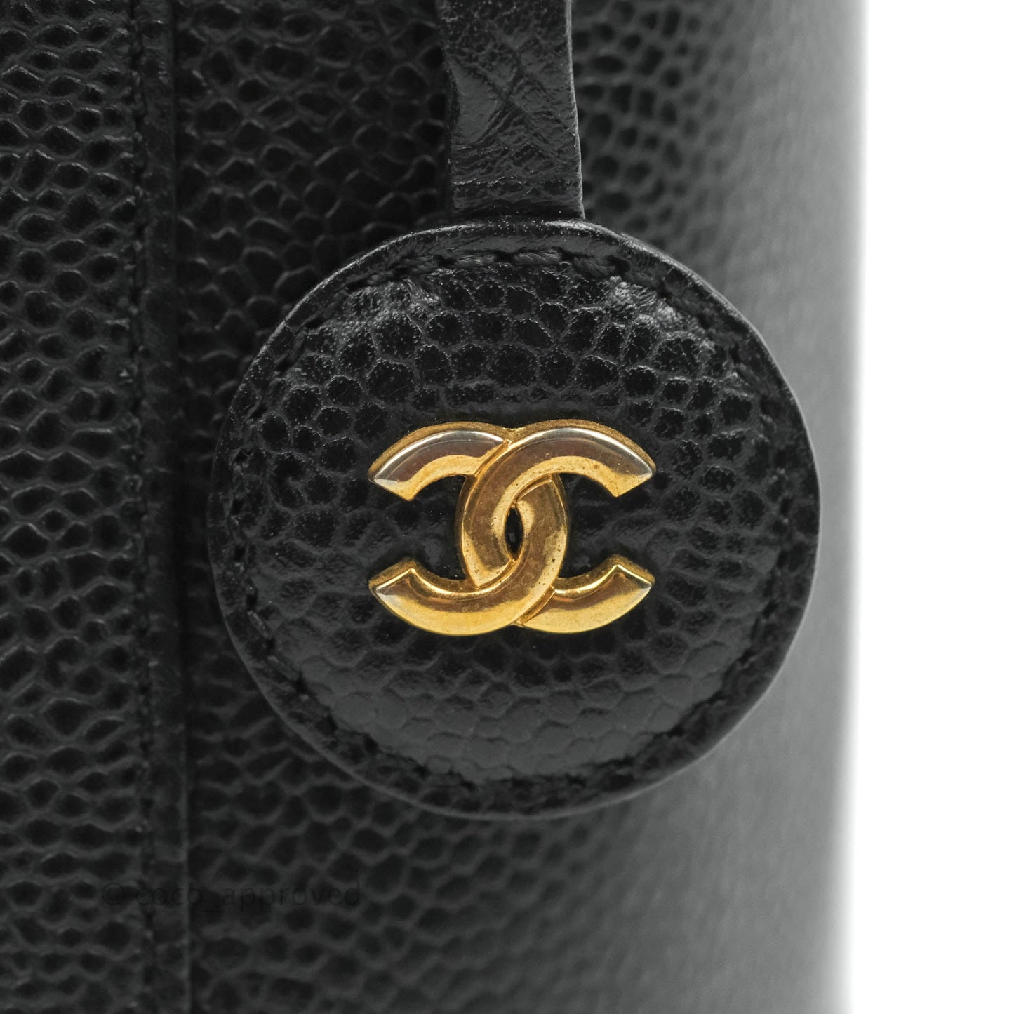 Chanel Vintage Vanity Case Black Caviar Gold Hardware