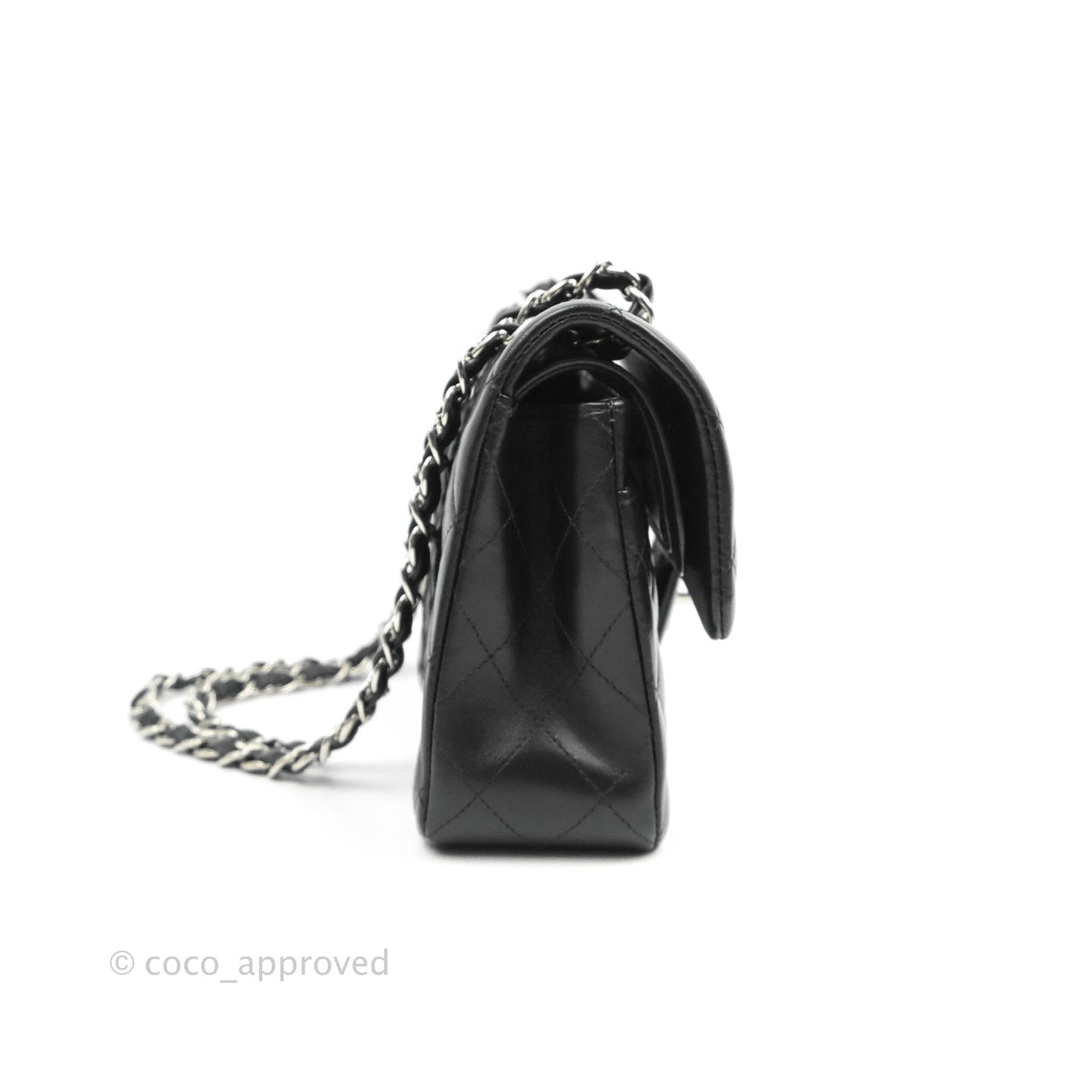 Chanel Small S/M Classic Flap Black Lambskin Silver Hardware