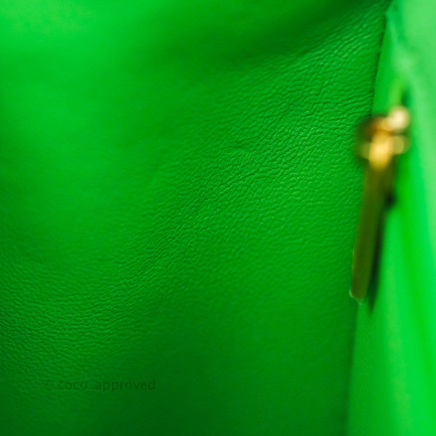 Chanel Mini Square Sweet Quilted Flap Green Caviar Aged Gold Hardware 21P
