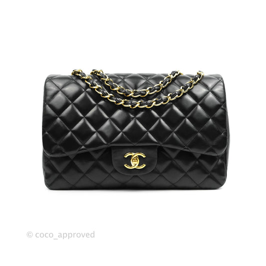 Chanel Jumbo Single Flap Black Lambskin Gold Hardware