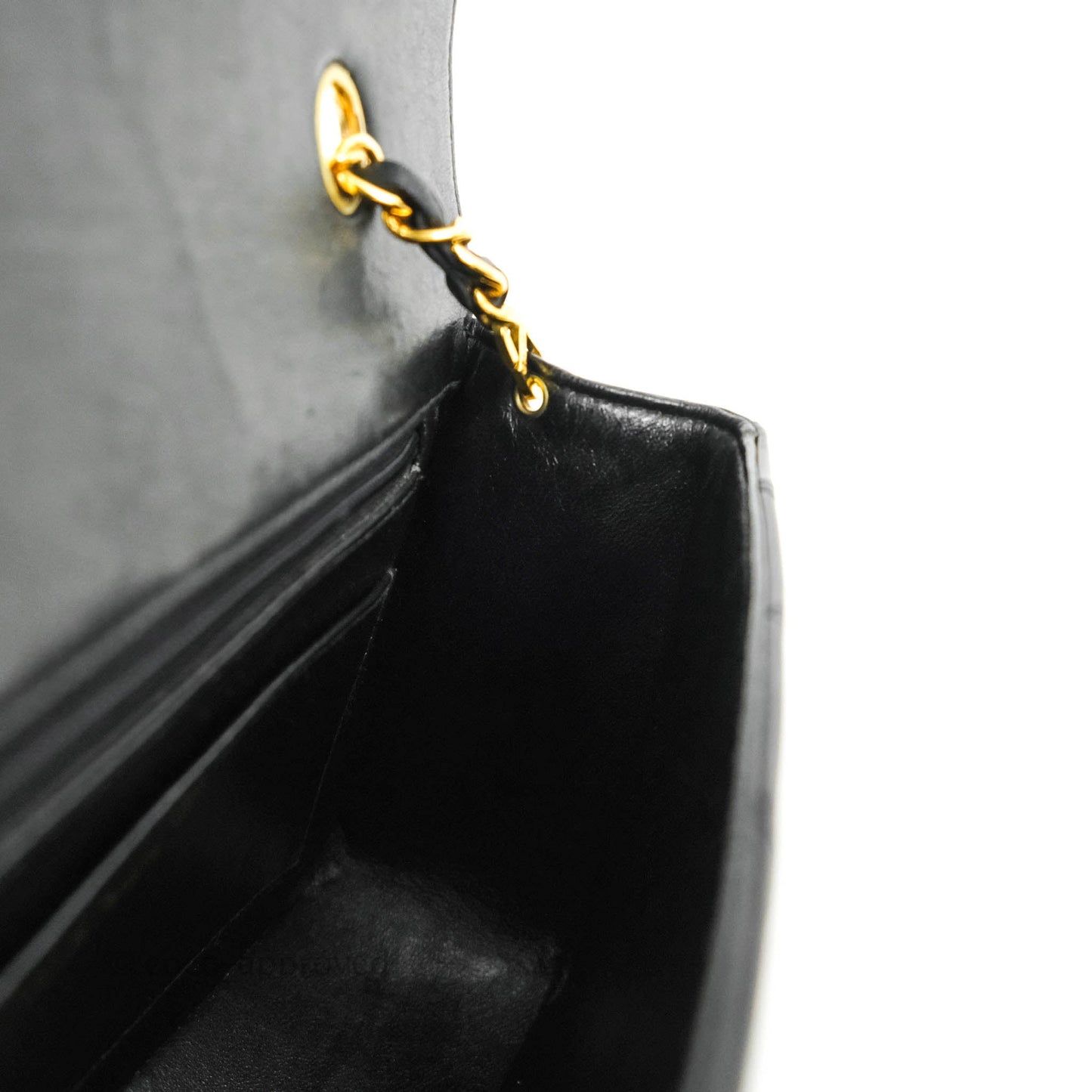 Chanel Vintage Small Quilted Classic Diana Flap Bag Black Lambskin 24K Gold Hardware