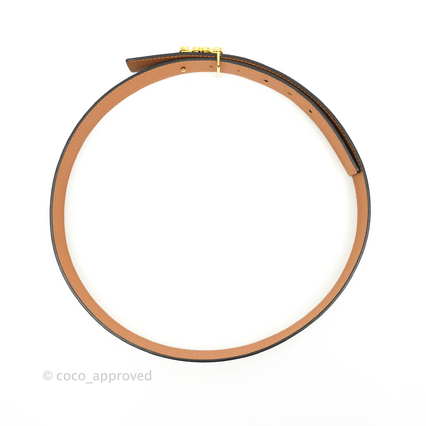 Loewe Anagram Buckle Tan Black Calfskin Reversible Belt