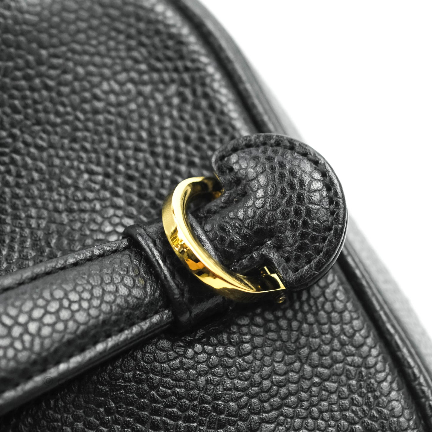 Chanel Vintage Vanity Case Black Caviar Gold Hardware