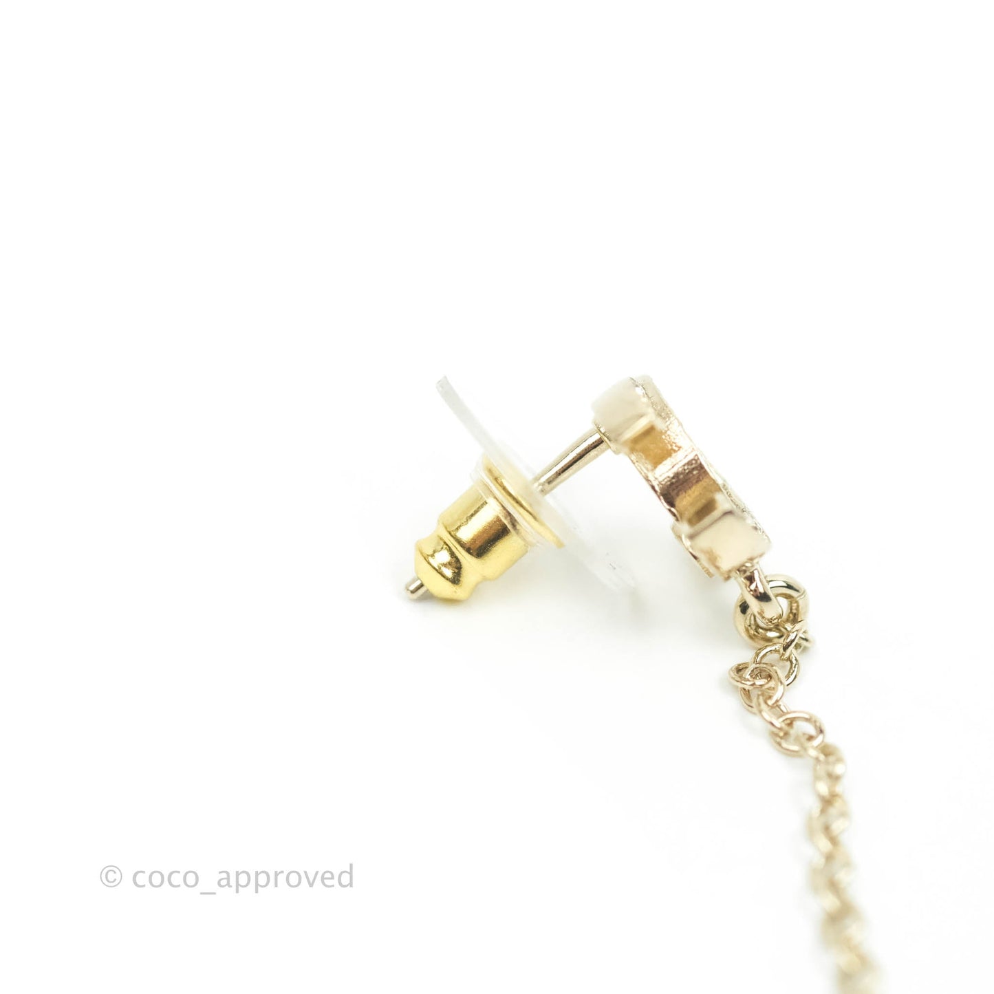 Chanel Earrings Earcuff Crystal Gold