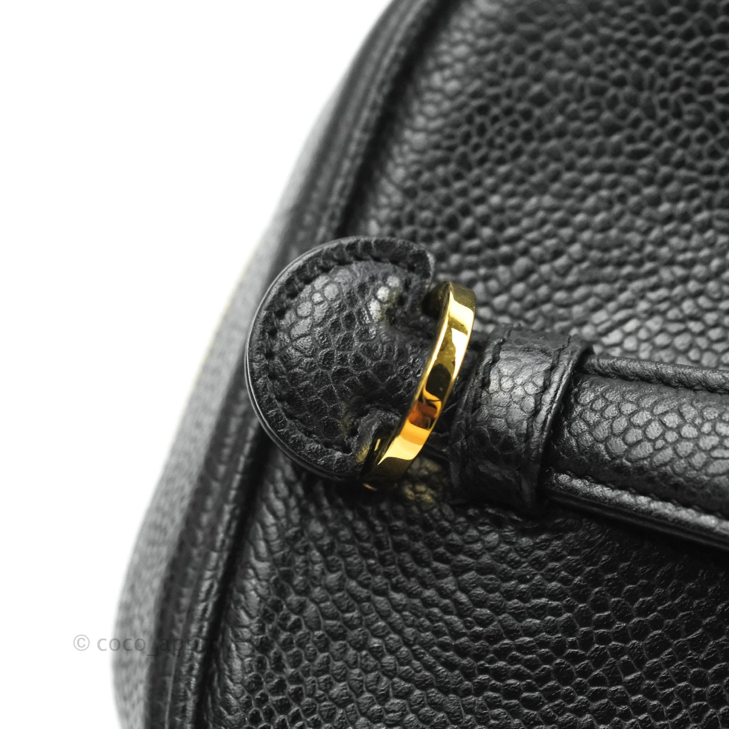 Chanel Vintage Vanity Case Black Caviar Gold Hardware