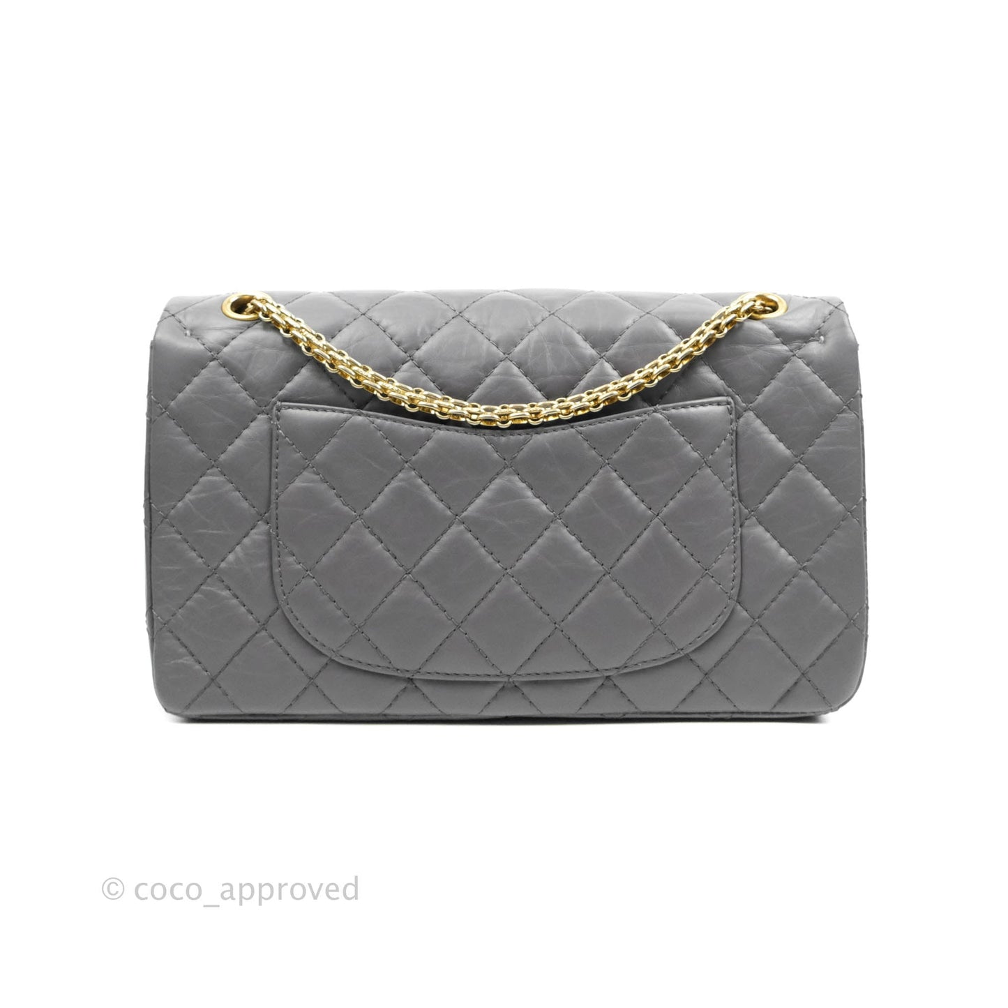 Chanel Quilted Reissue 226 Flap Grey Calfskin Aged Gold Hardware